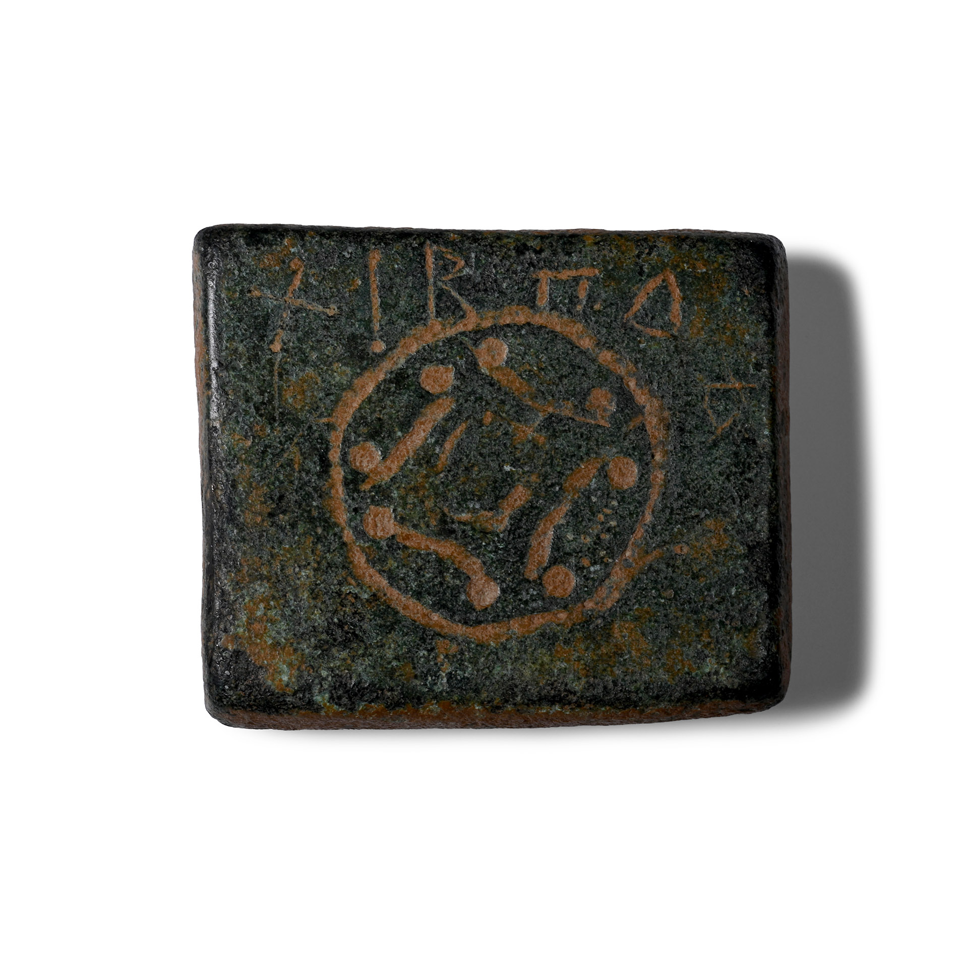 Roman Bronze Weight with Three Goddesses