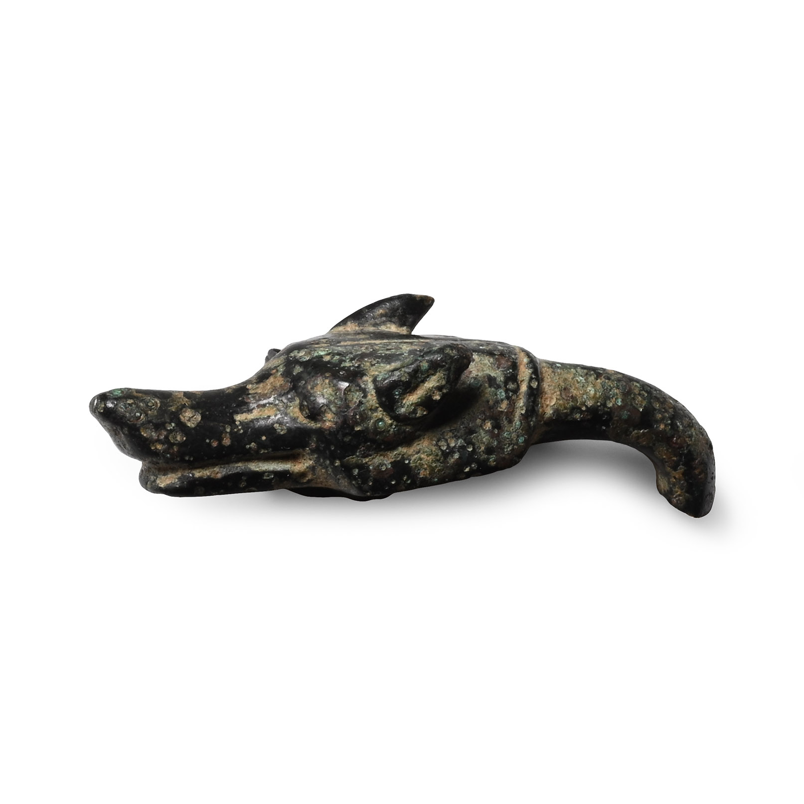 Roman Bronze Dog Finial