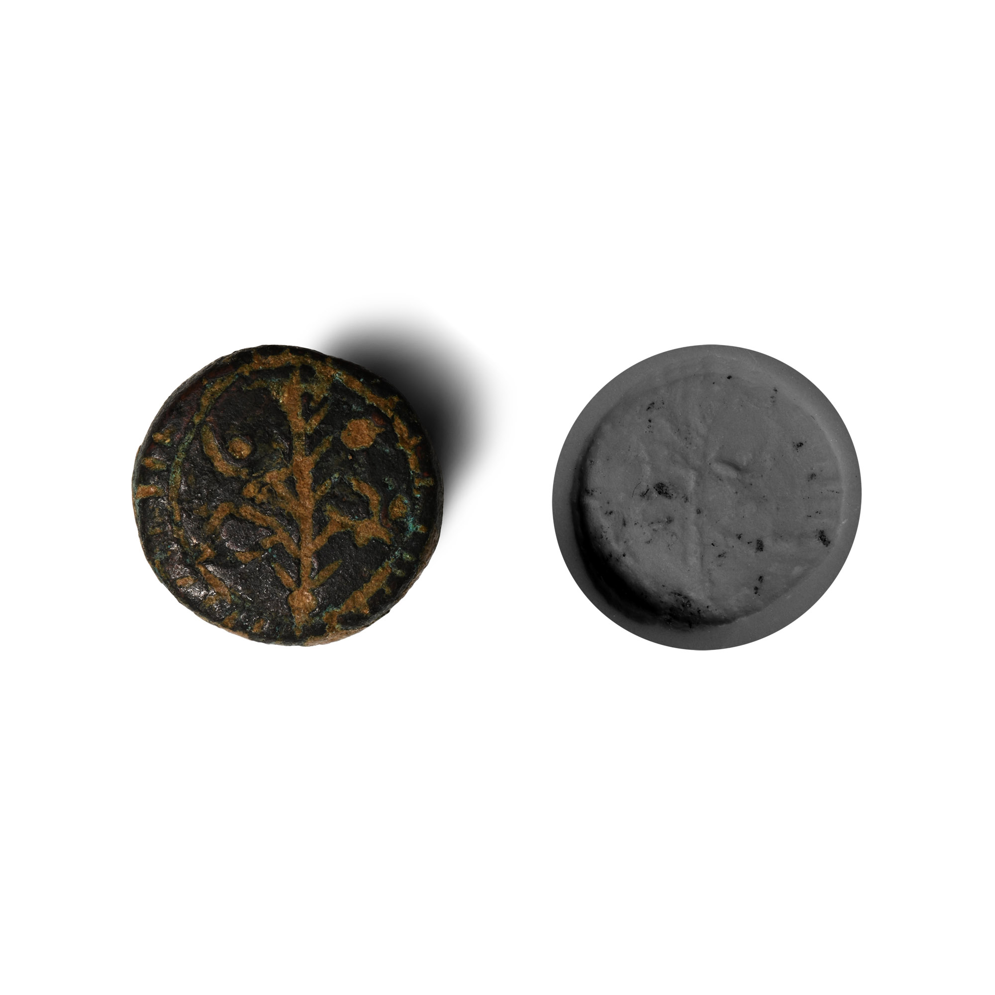 Byzantine Bronze Weight with Flower