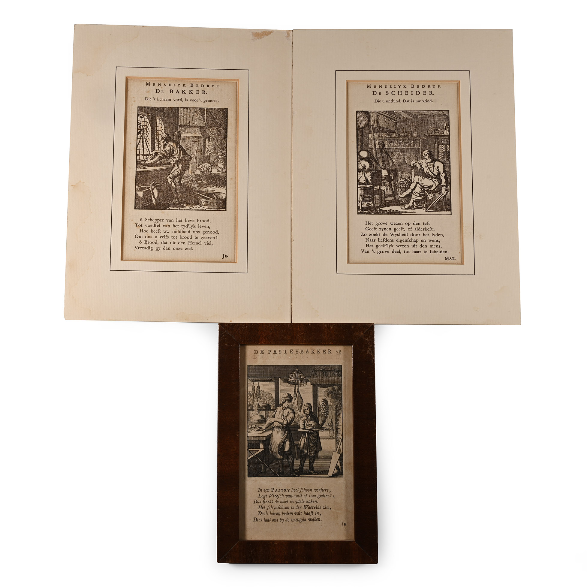 Three Illustrations of Jan Luykens Book of Trades 'Het Menselyk Bedryf'