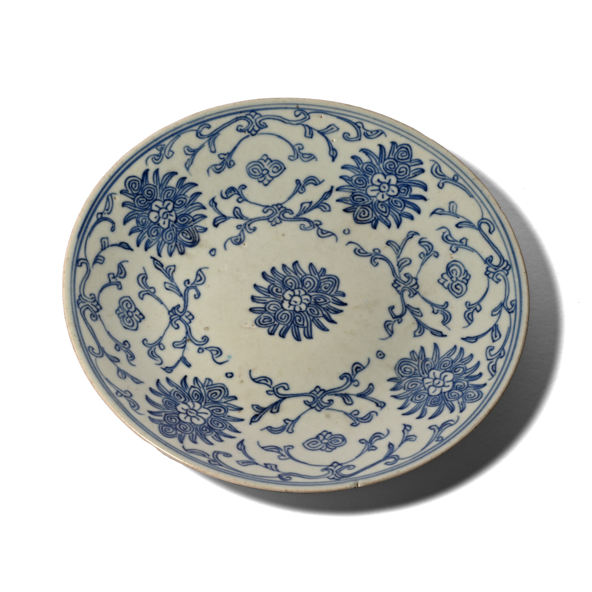 Chinese Glazed Blue and White Plate