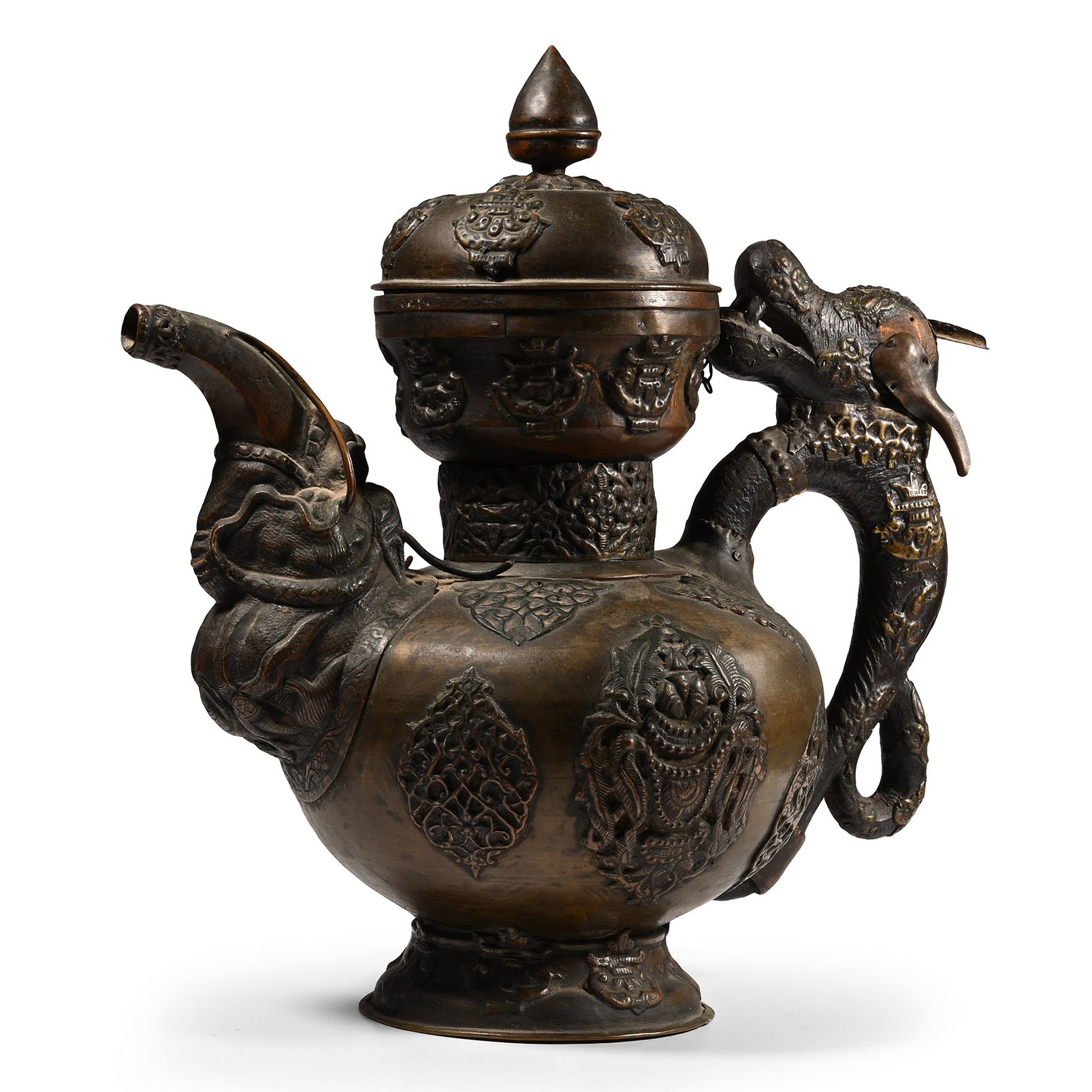 South East Asian Tibetan Style Bronze Zoomorphic Ewer