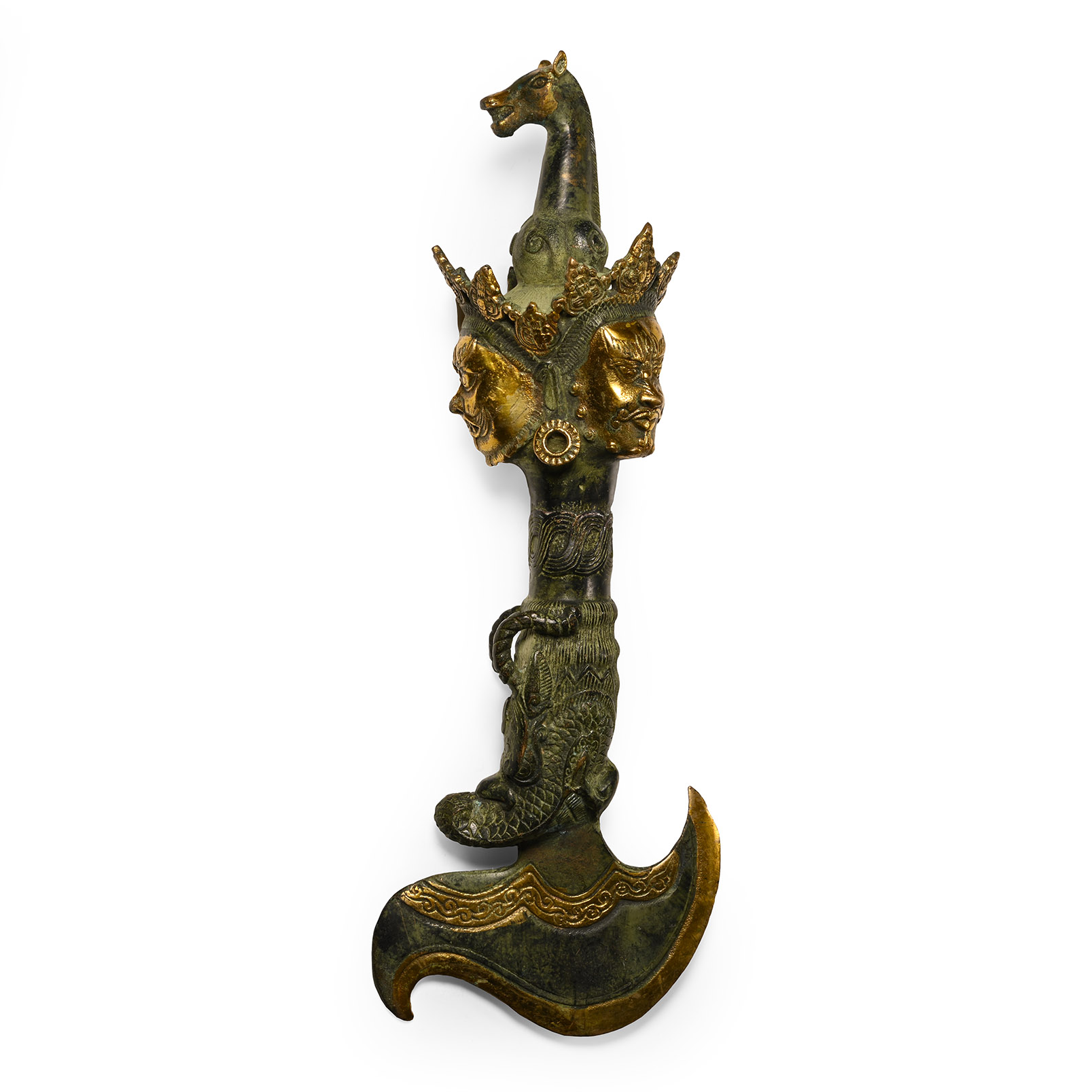 Tibetan Style Gilt Bronze Ritual Dagger