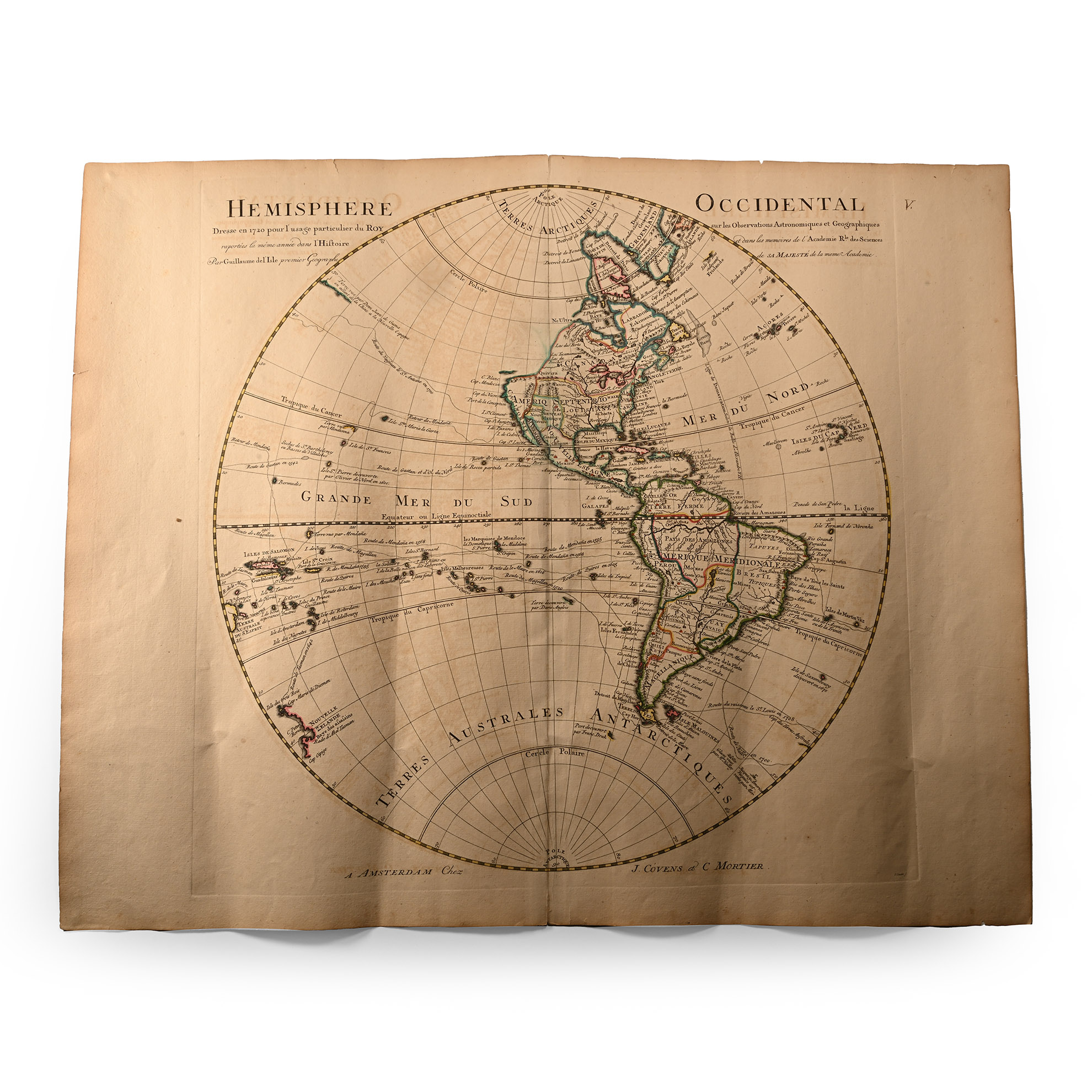 Wall Map of the Americas by Covens & Mortier