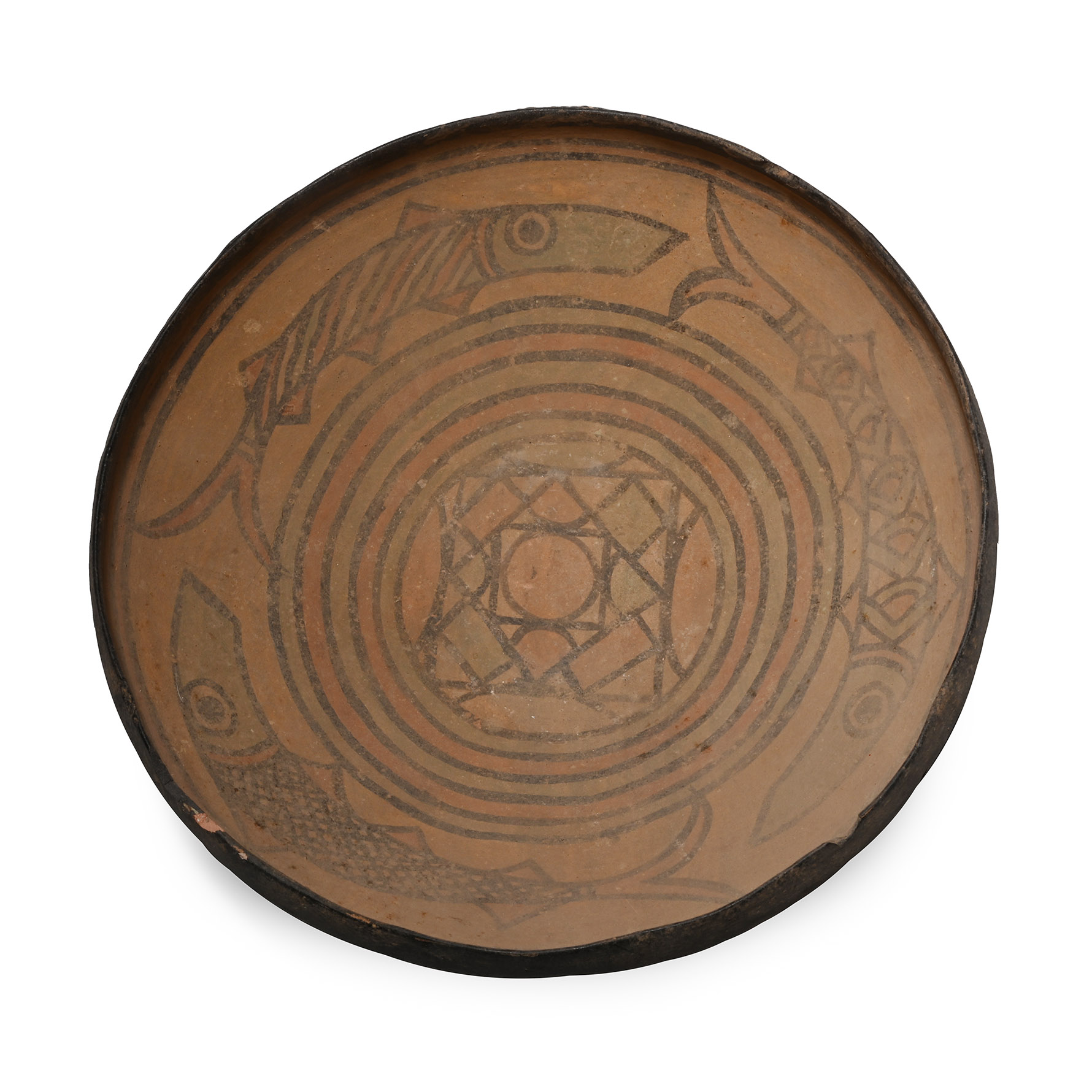 Large Indus Valley Terracotta Bowl with Fish