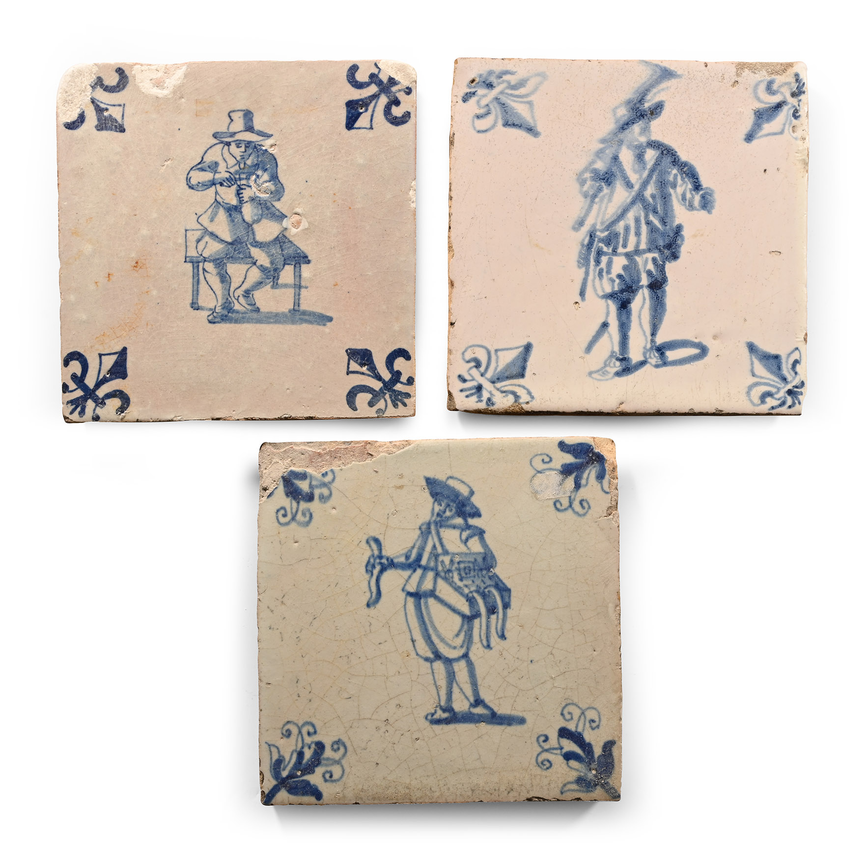 Dutch Glazed Ceramic Tile Group