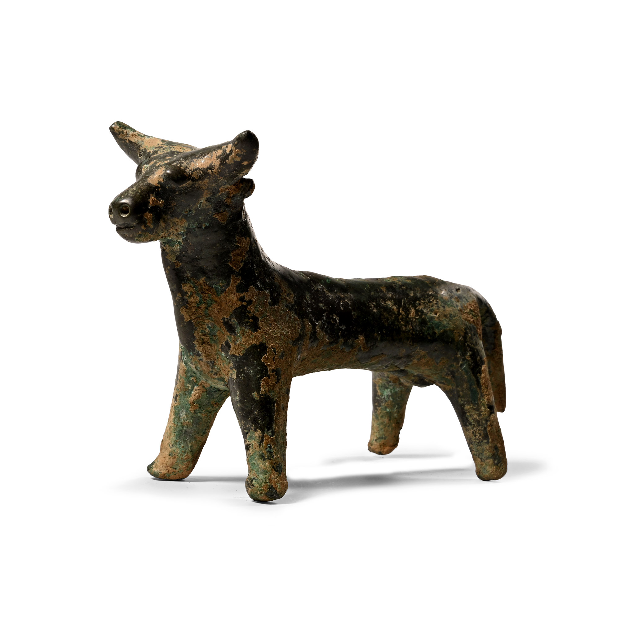 Large Western Asiatic Bronze Figure of a Bull