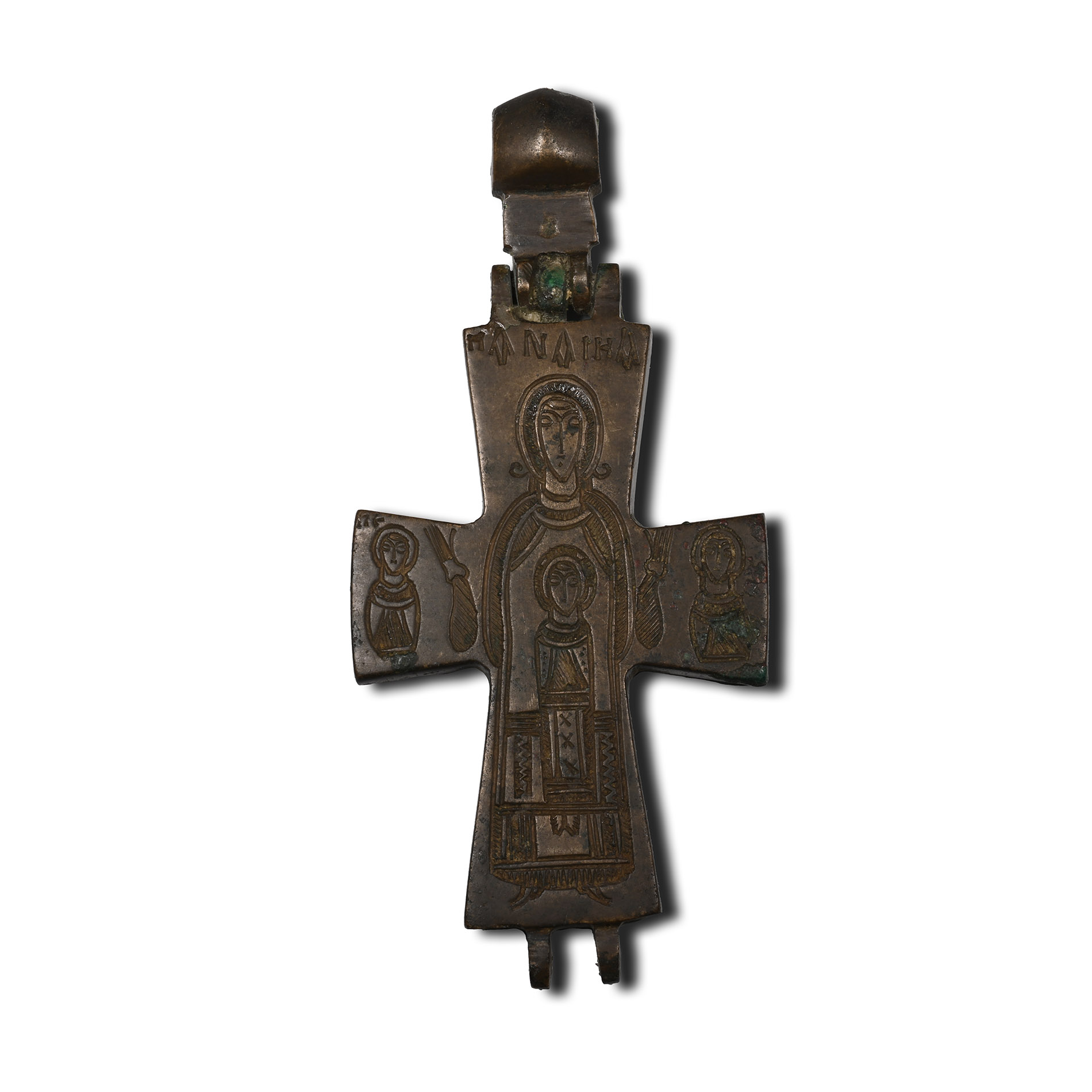Byzantine Bronze Reliquary Cross Plate