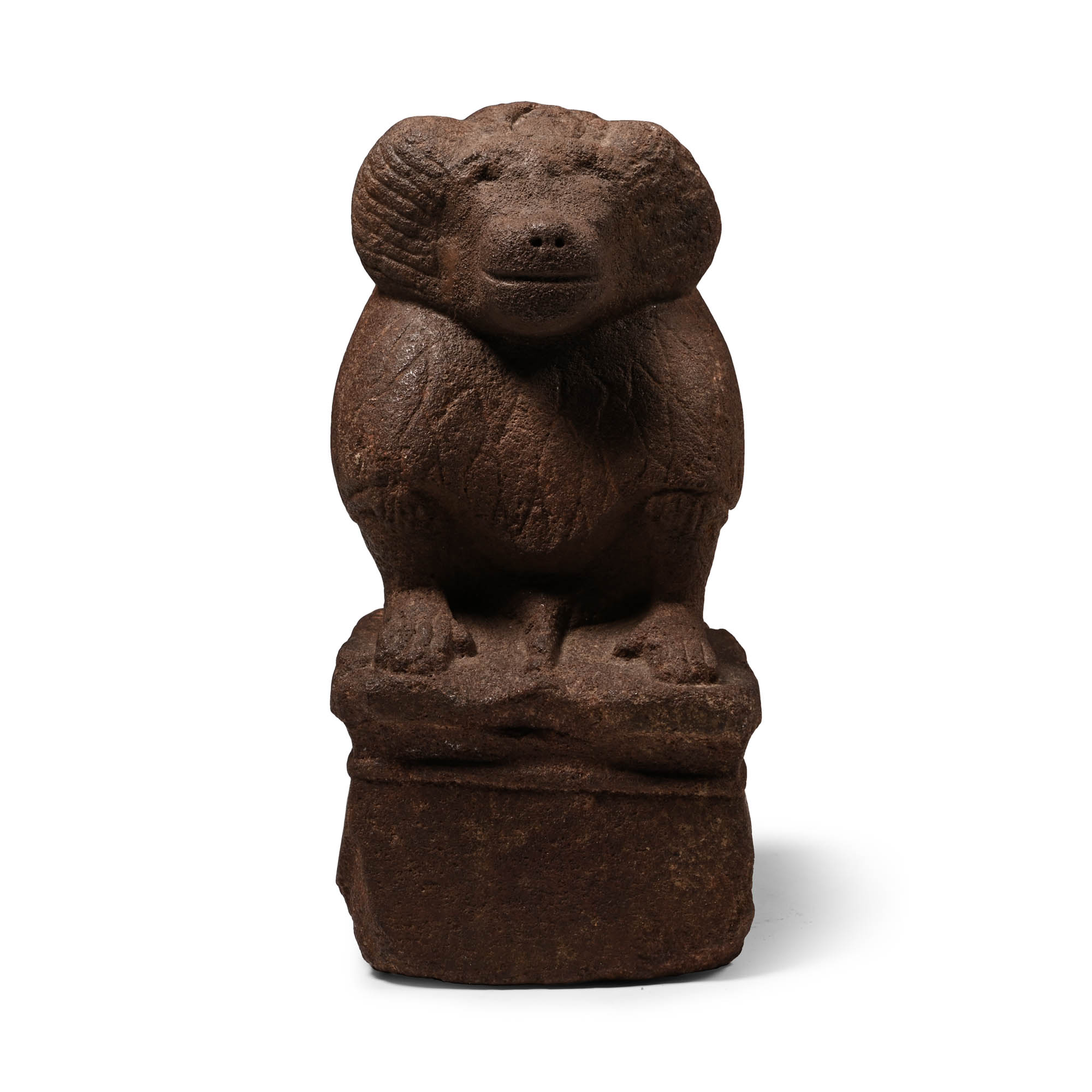 Egyptian Brown Quartzite Baboon Animal Figurine
