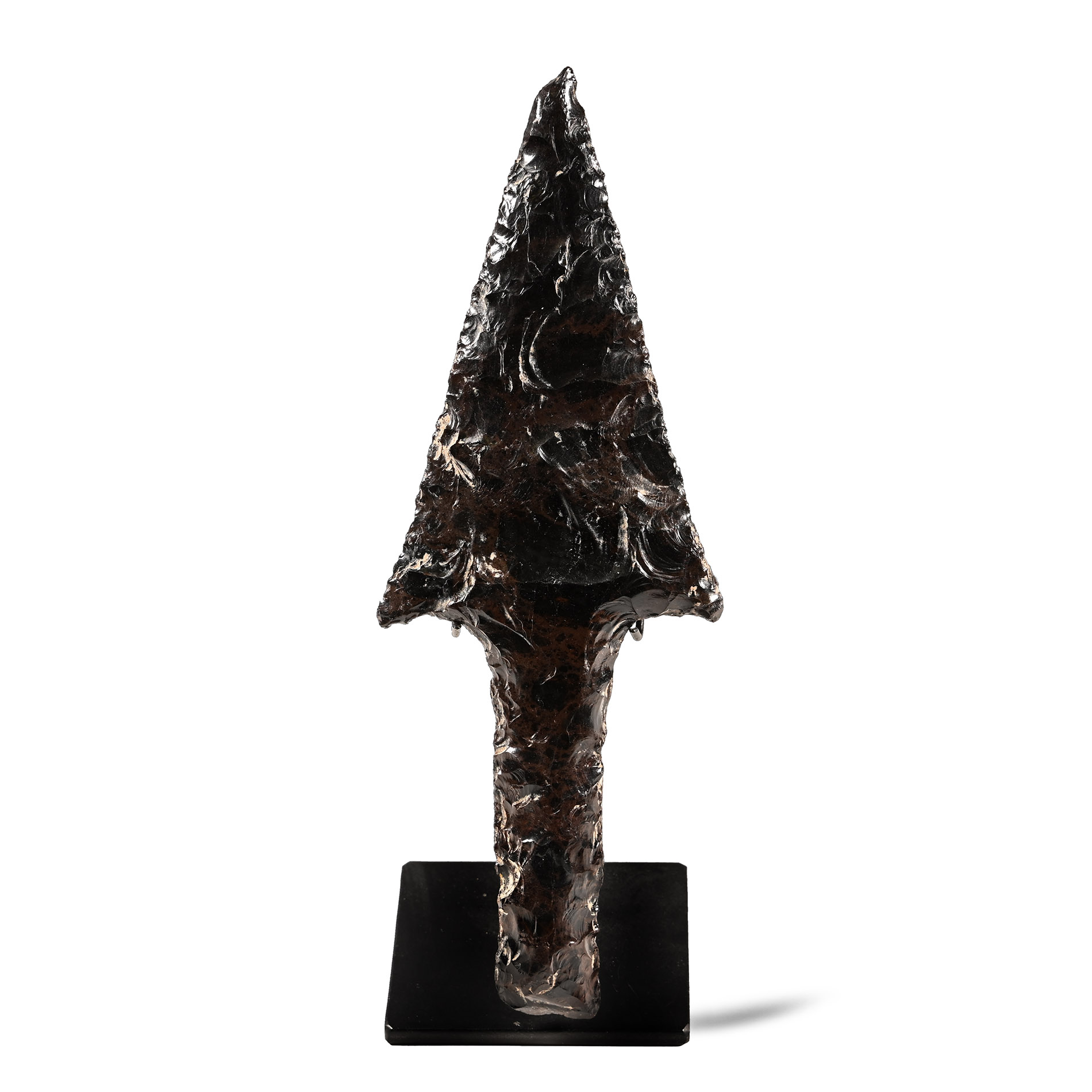 Large Pre Columbian Colima Obsidian Spearhead