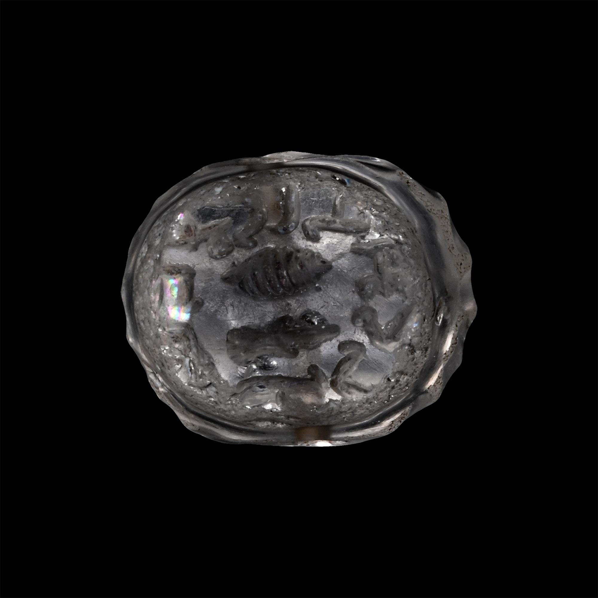 Sassanian Rock Crystal Jewish Stamp Seal