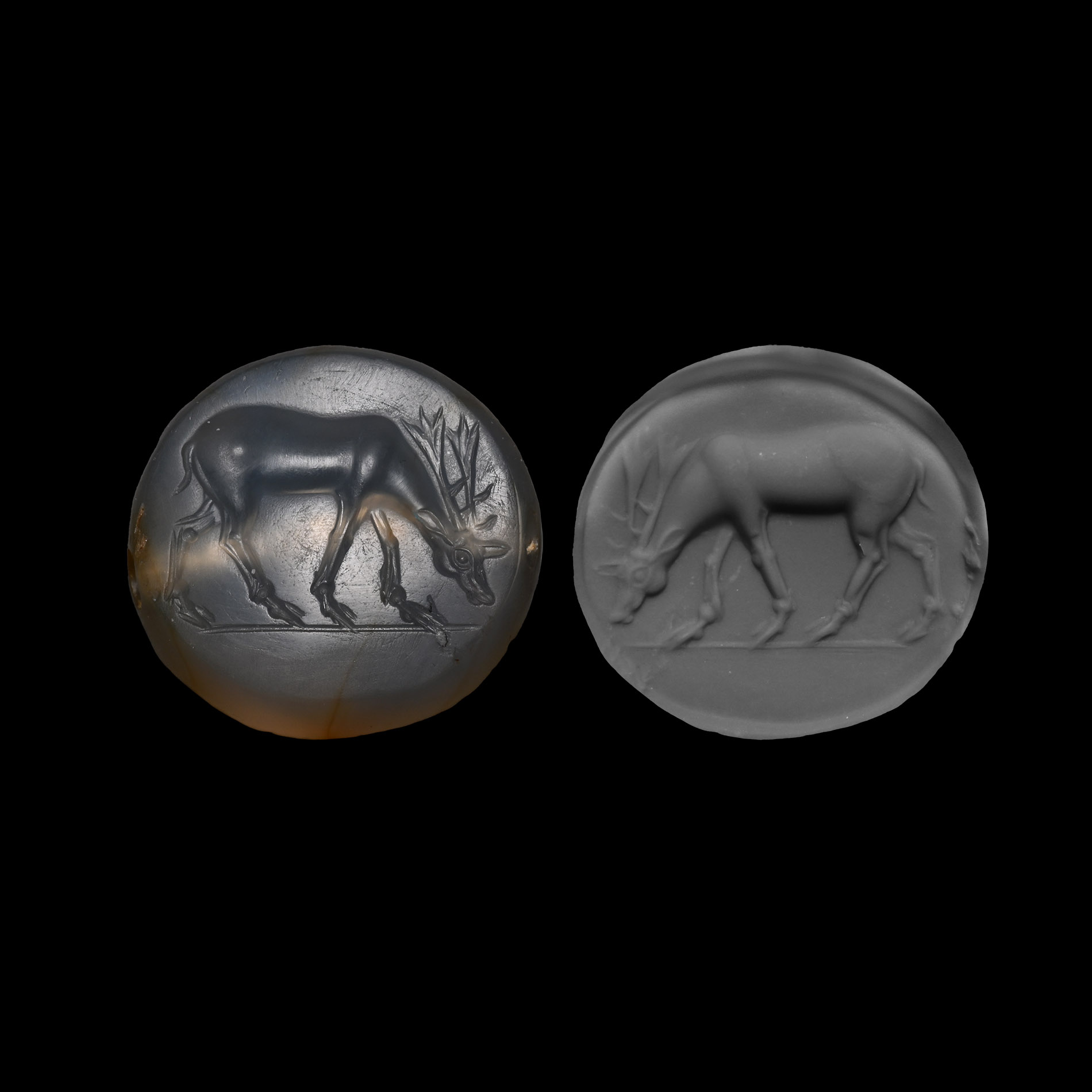Greek Chalcedony Seal Depicting a Deer