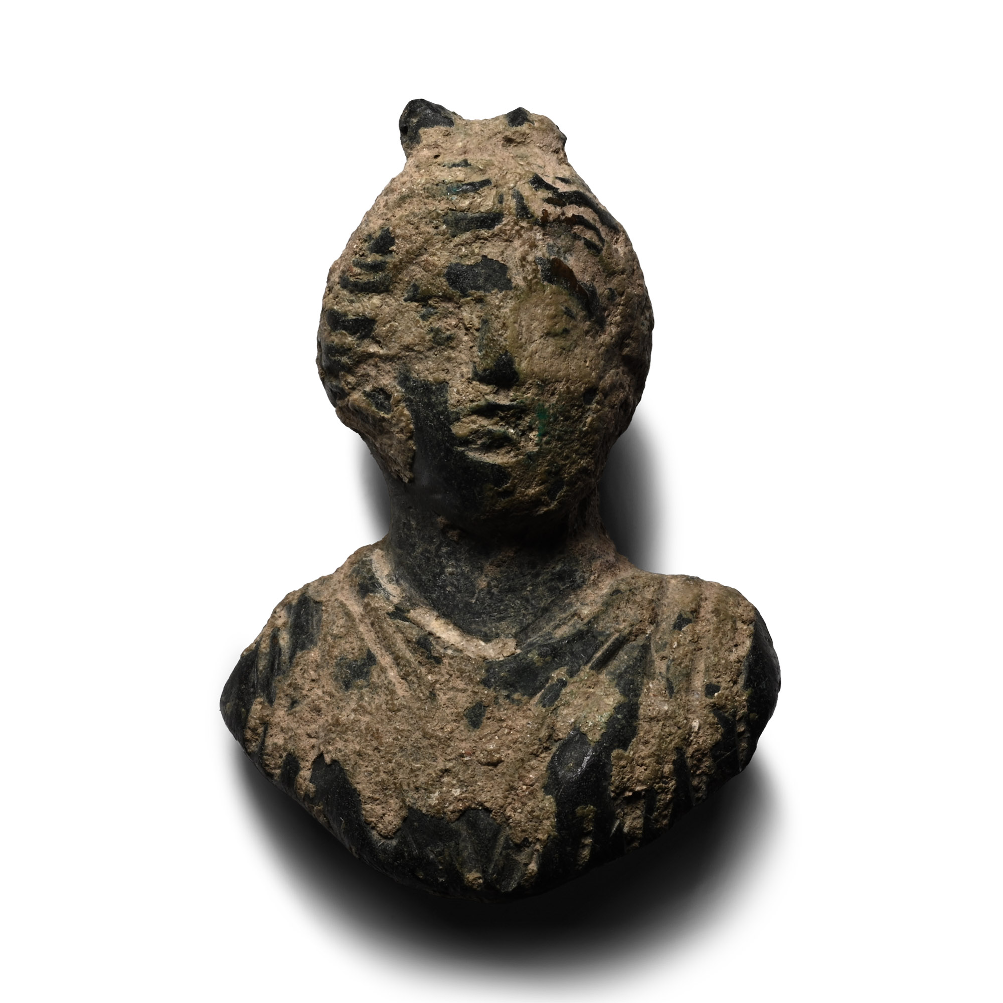 Roman Bronze Bust of a Woman