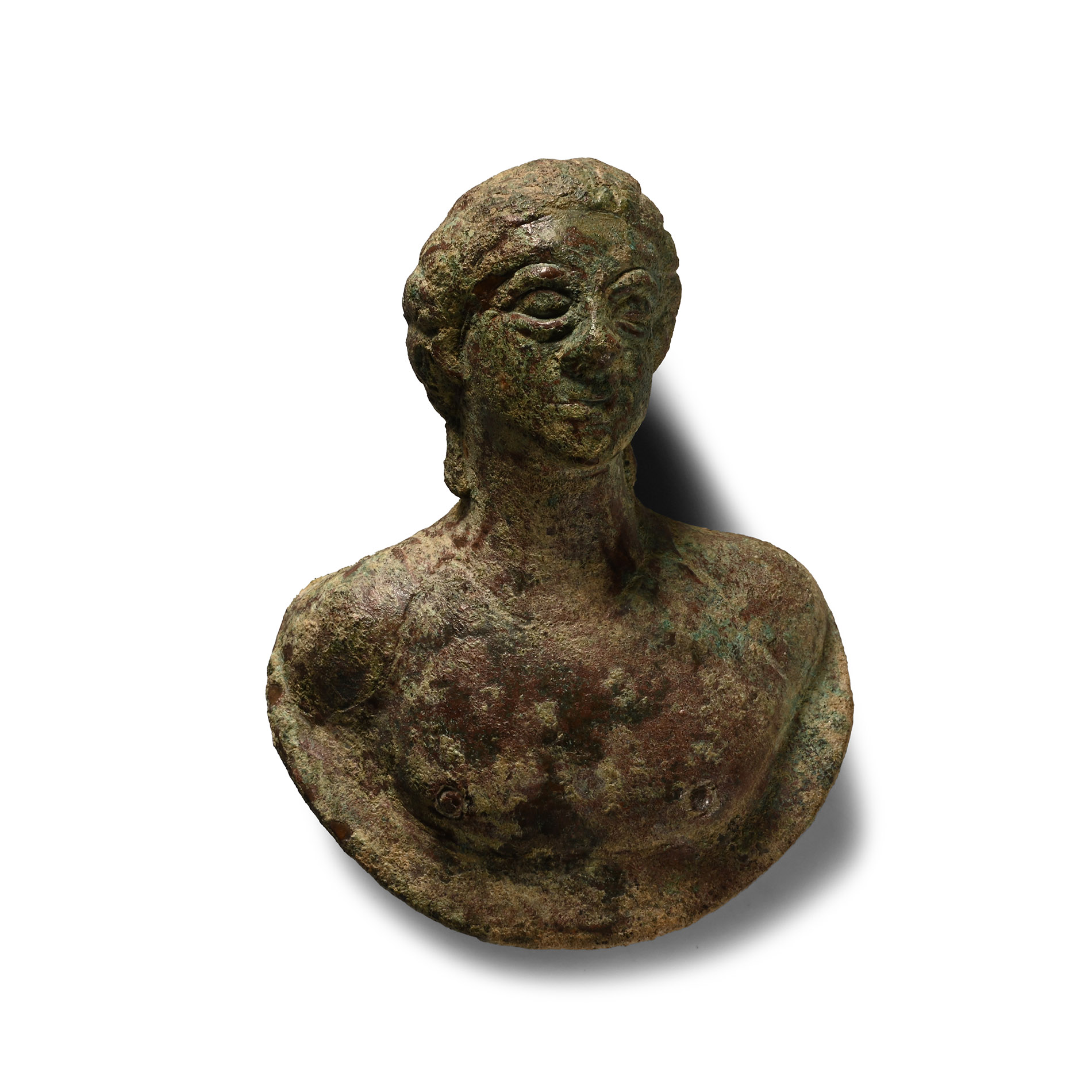Roman Bronze Bust of a Kouros