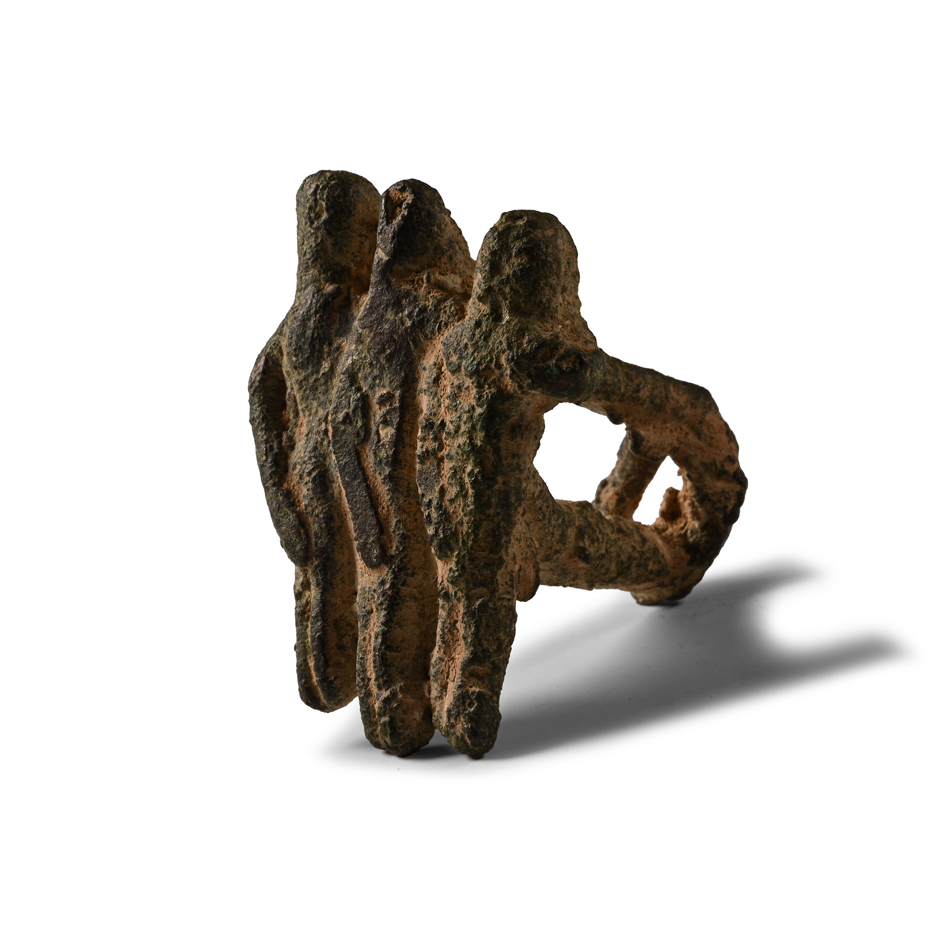 Bactrian Bronze Stamp Seal with Human Figures
