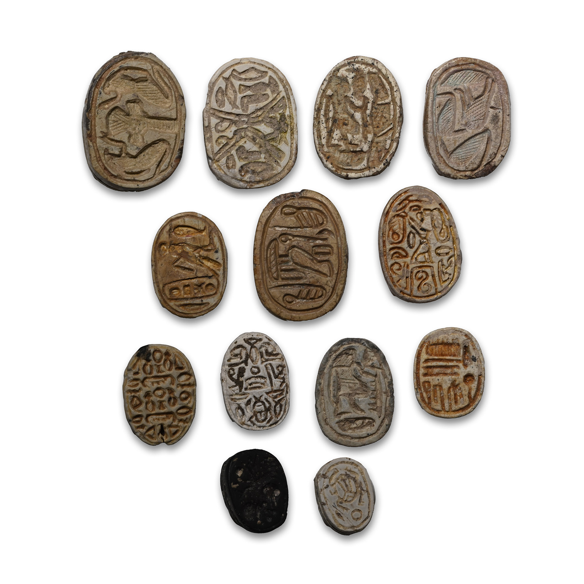 Egyptian Canaanite Limestone Scarab Group