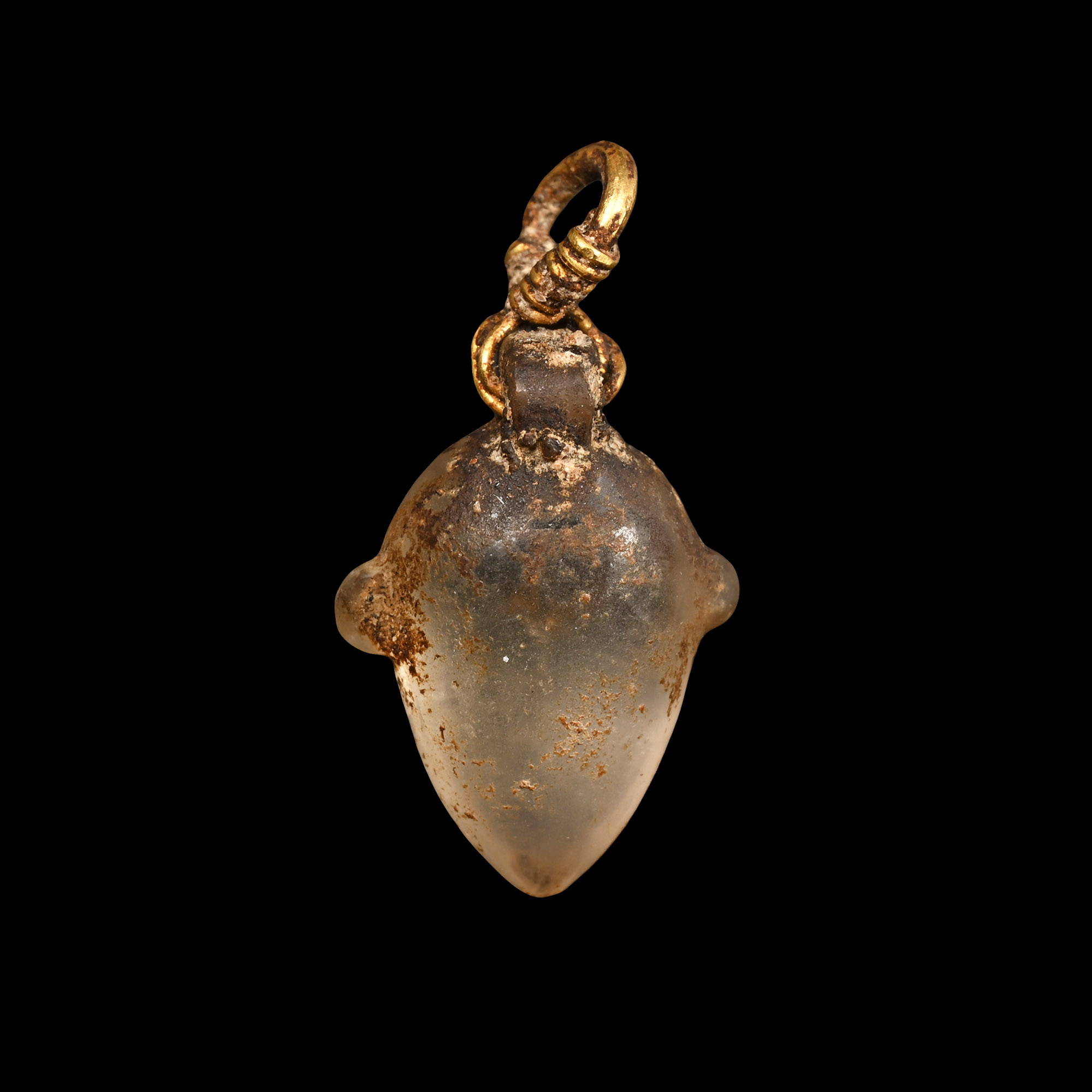 Egyptian Rock Crystal Heart Amulet
