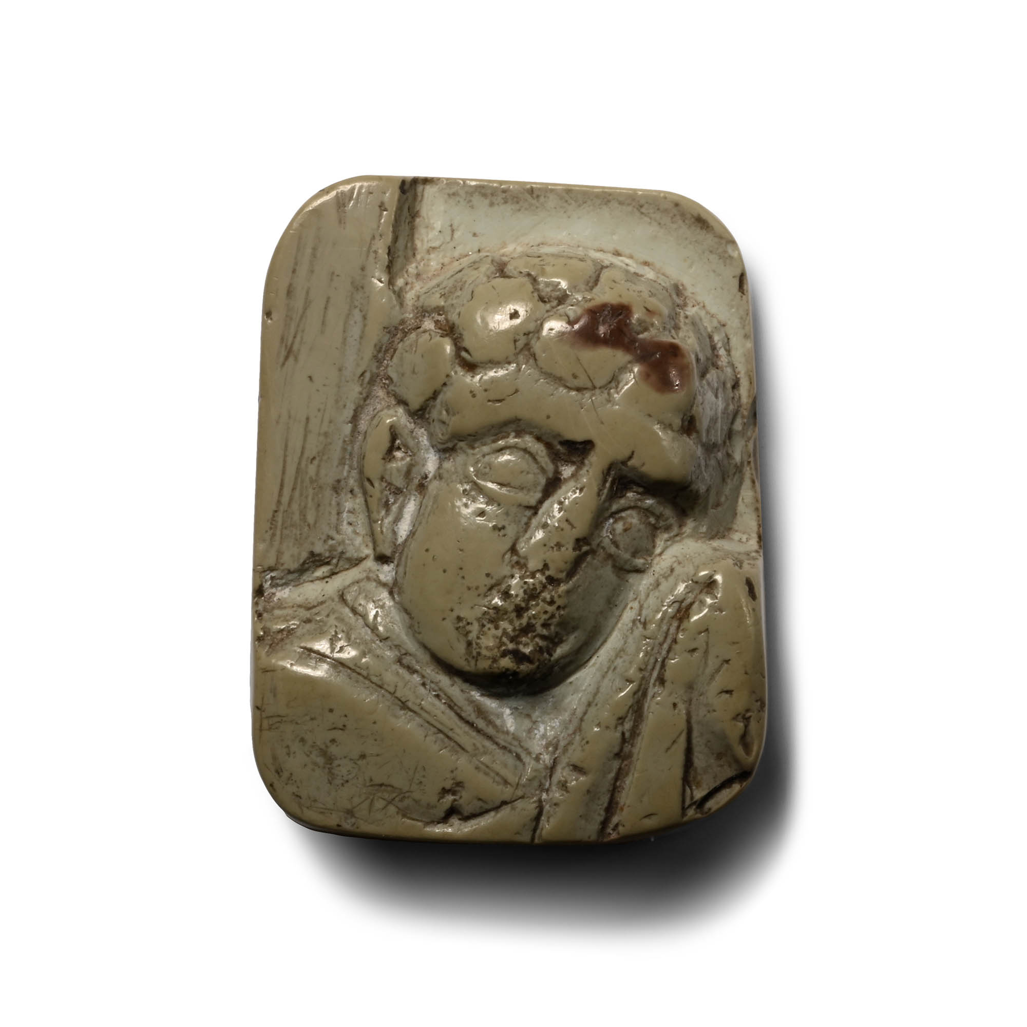 Byzantine Steatite Mount with a Saint