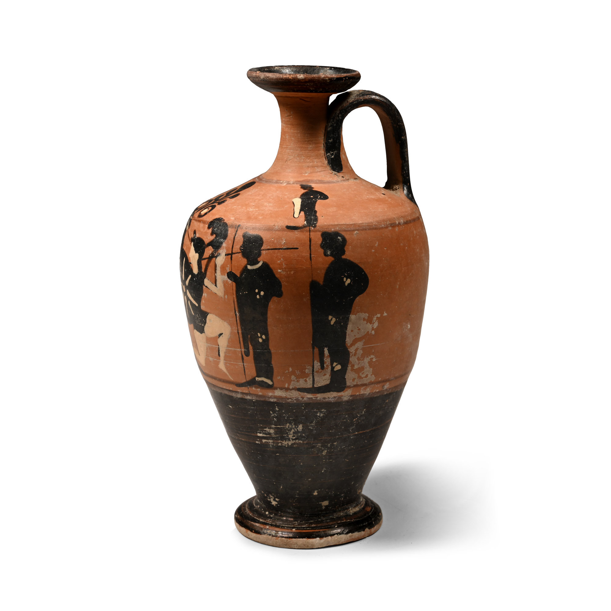 Greek Attic Terracotta Lekythos with Battle Scene