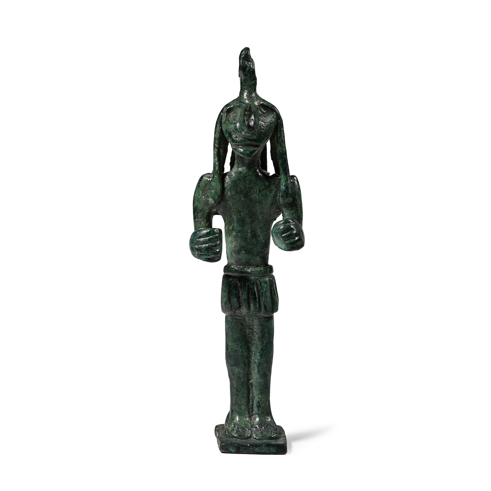 Canaanite Bronze Statuette with Braided Locks of Hair