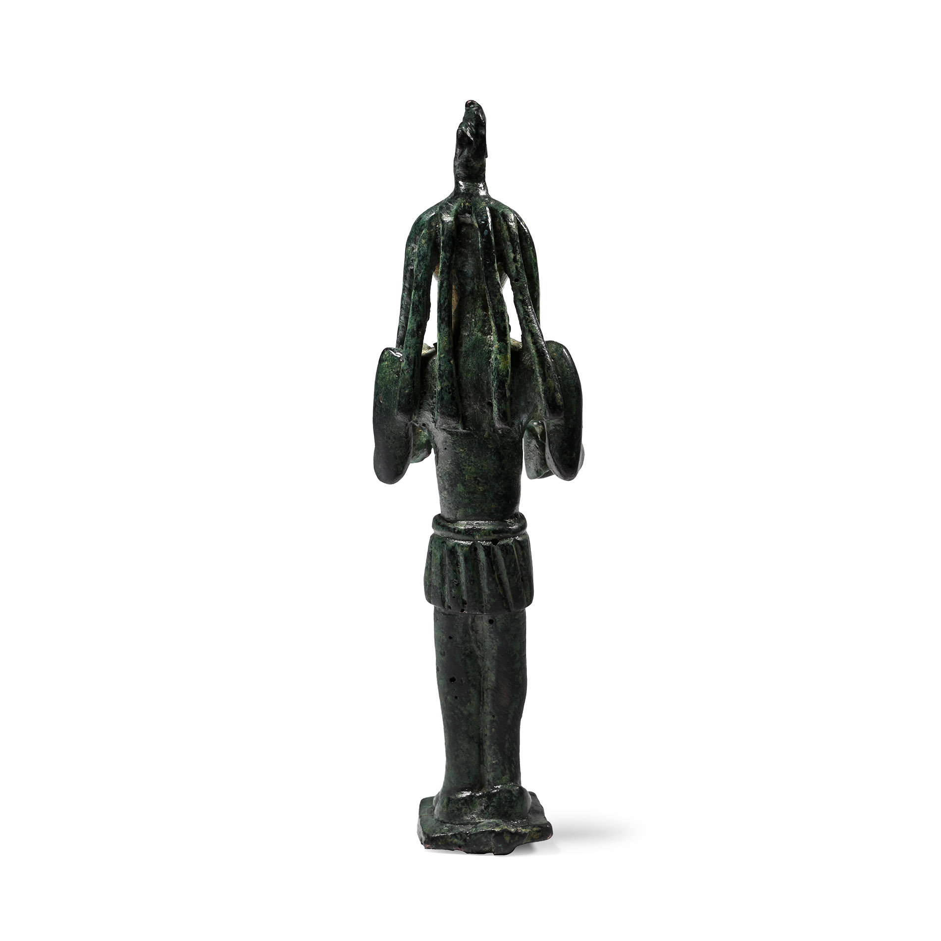 Canaanite Bronze Statuette with Braided Locks of Hair