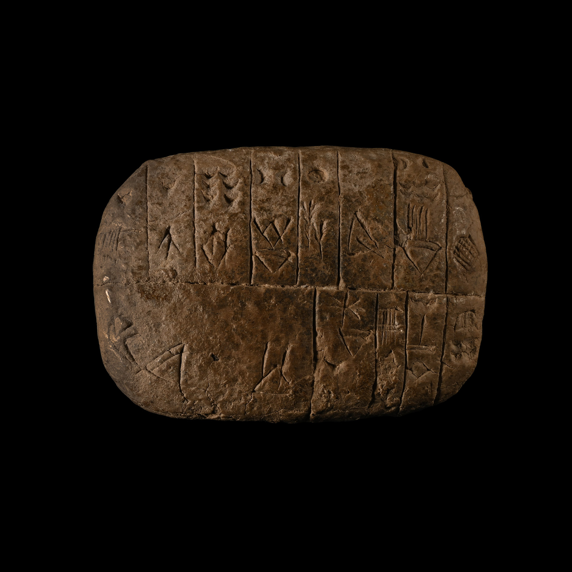 Proto-Sumerian Terracotta Pictographic Tablet for the Distribution of Barley