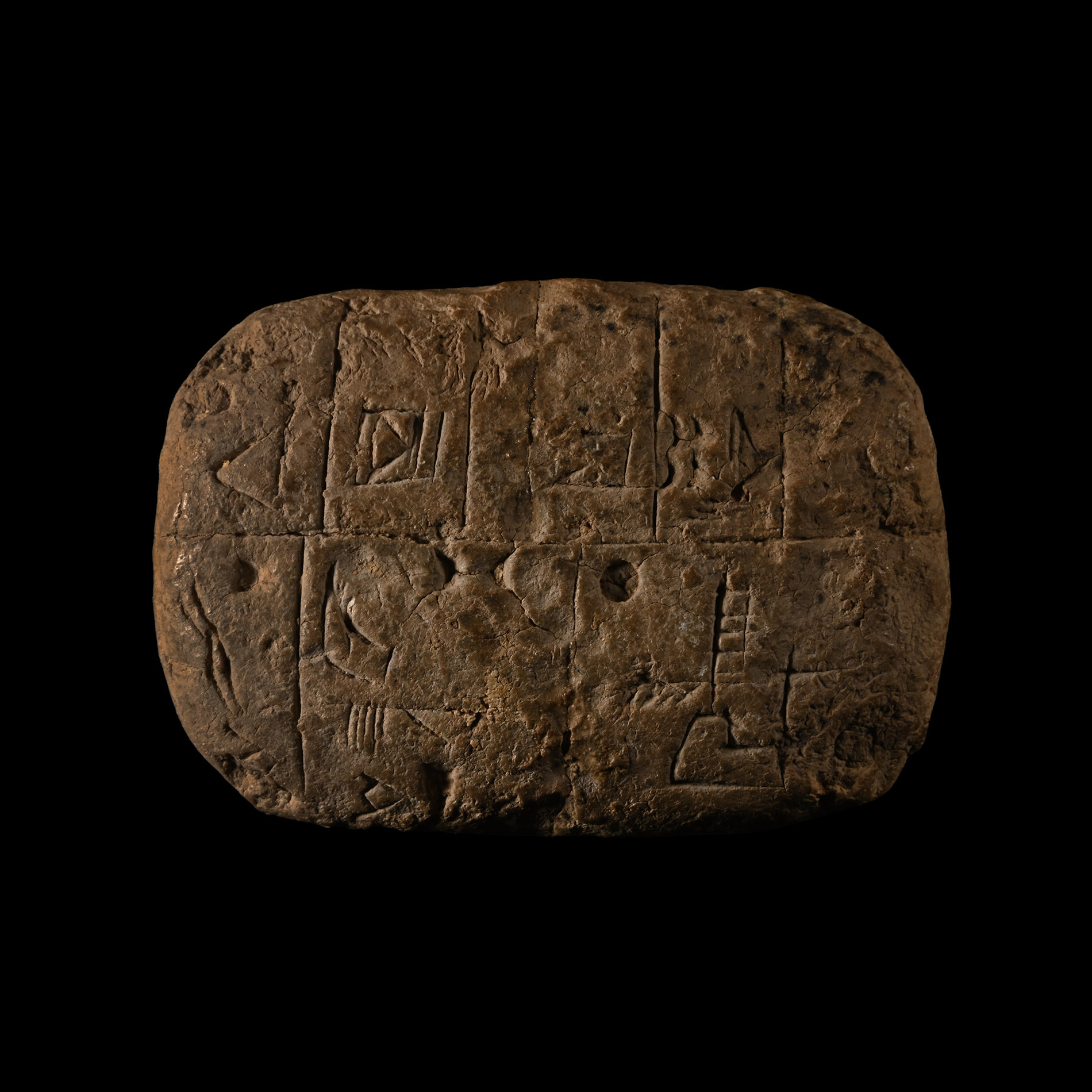 Proto-Sumerian Terracotta Pictographic Tablet for the Distribution of Barley