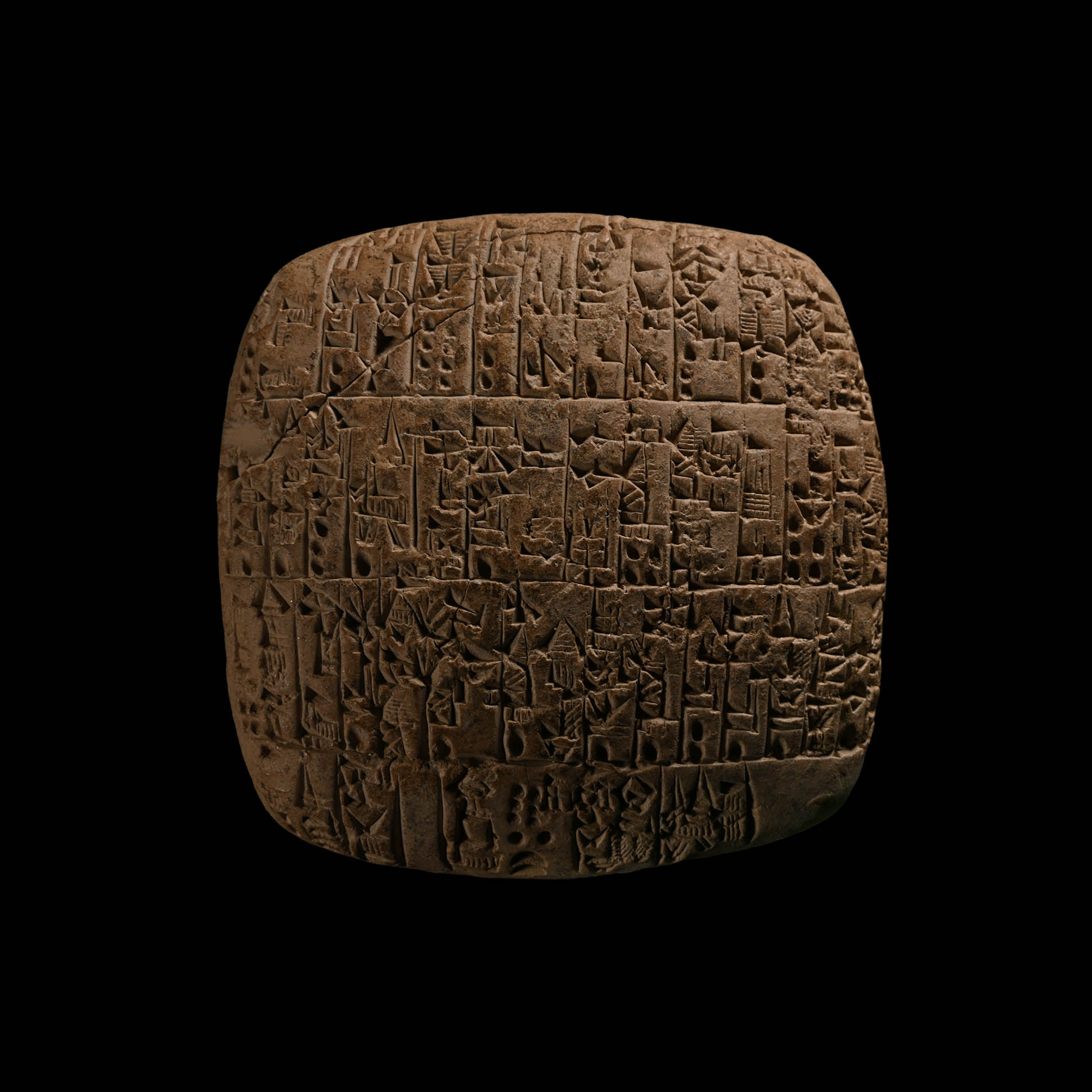 Early Dynastic Terracotta Administrative Cuneiform Tablet Recording Livestock and their Owners