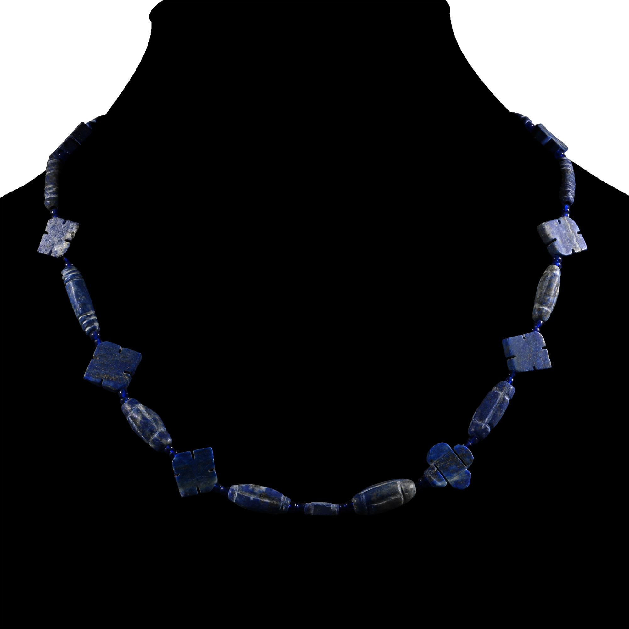 Bactrian Style Lapis Lazuli Bead Necklace String