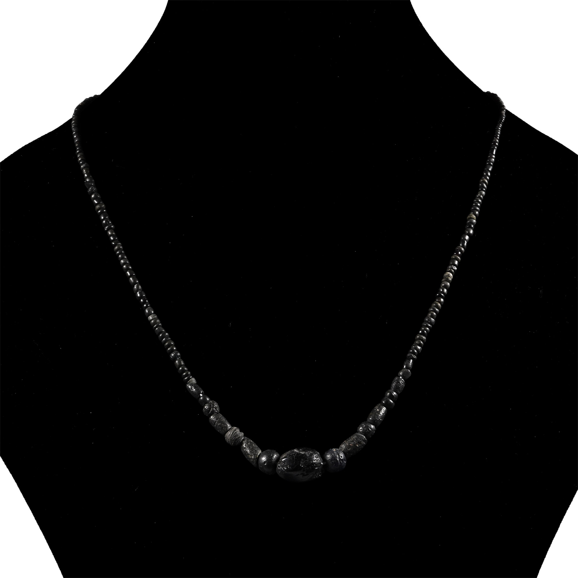 Roman Black Glass Bead Necklace String