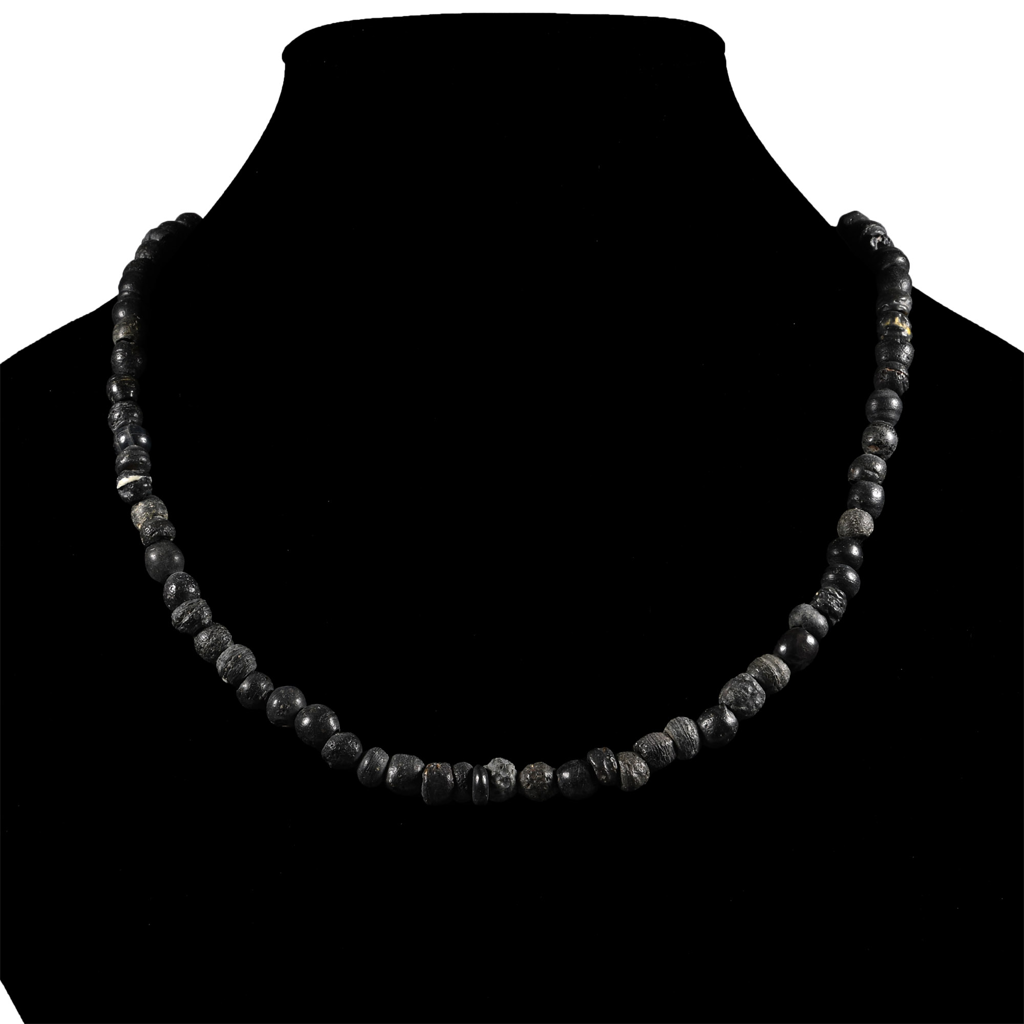 Roman Black Glass Bead Necklace String