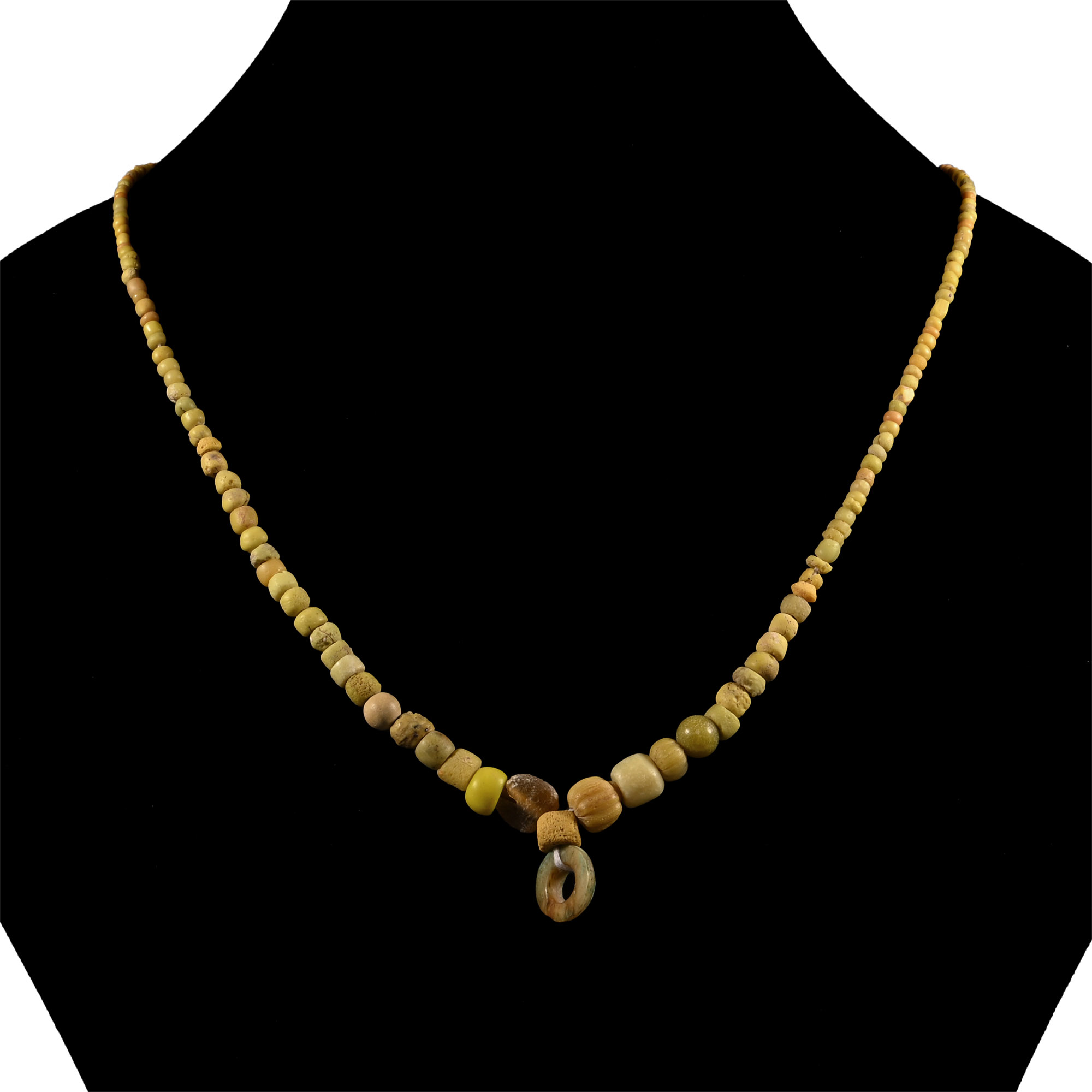 Roman Yellow Glass Bead Necklace String
