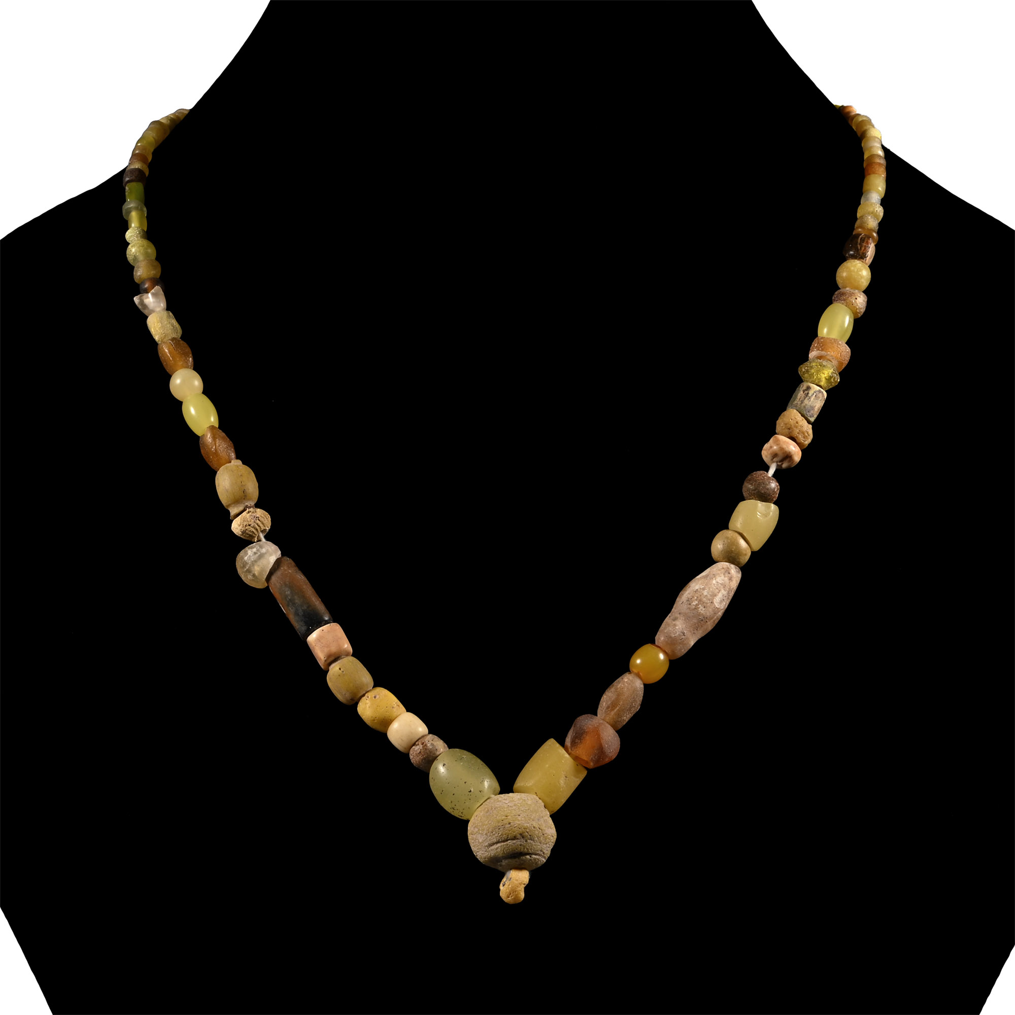 Roman Yellow Glass Bead Necklace String