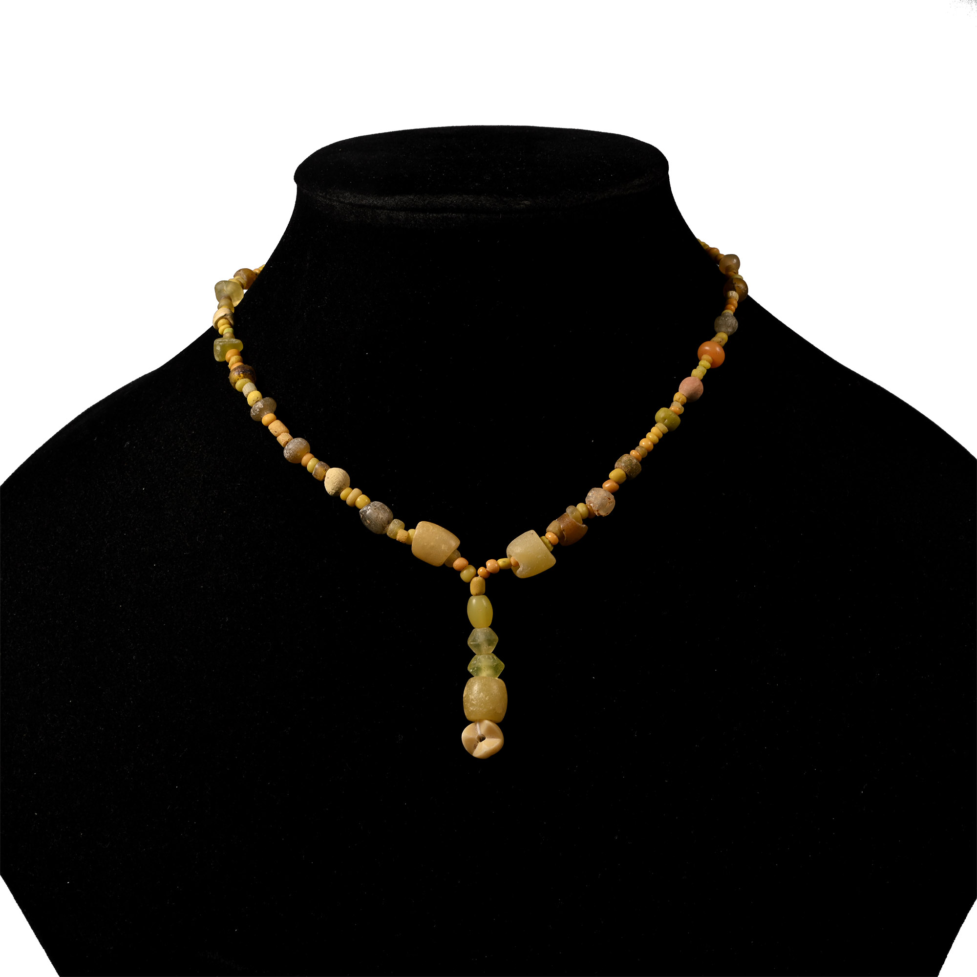 Roman Yellow Glass Bead Necklace String