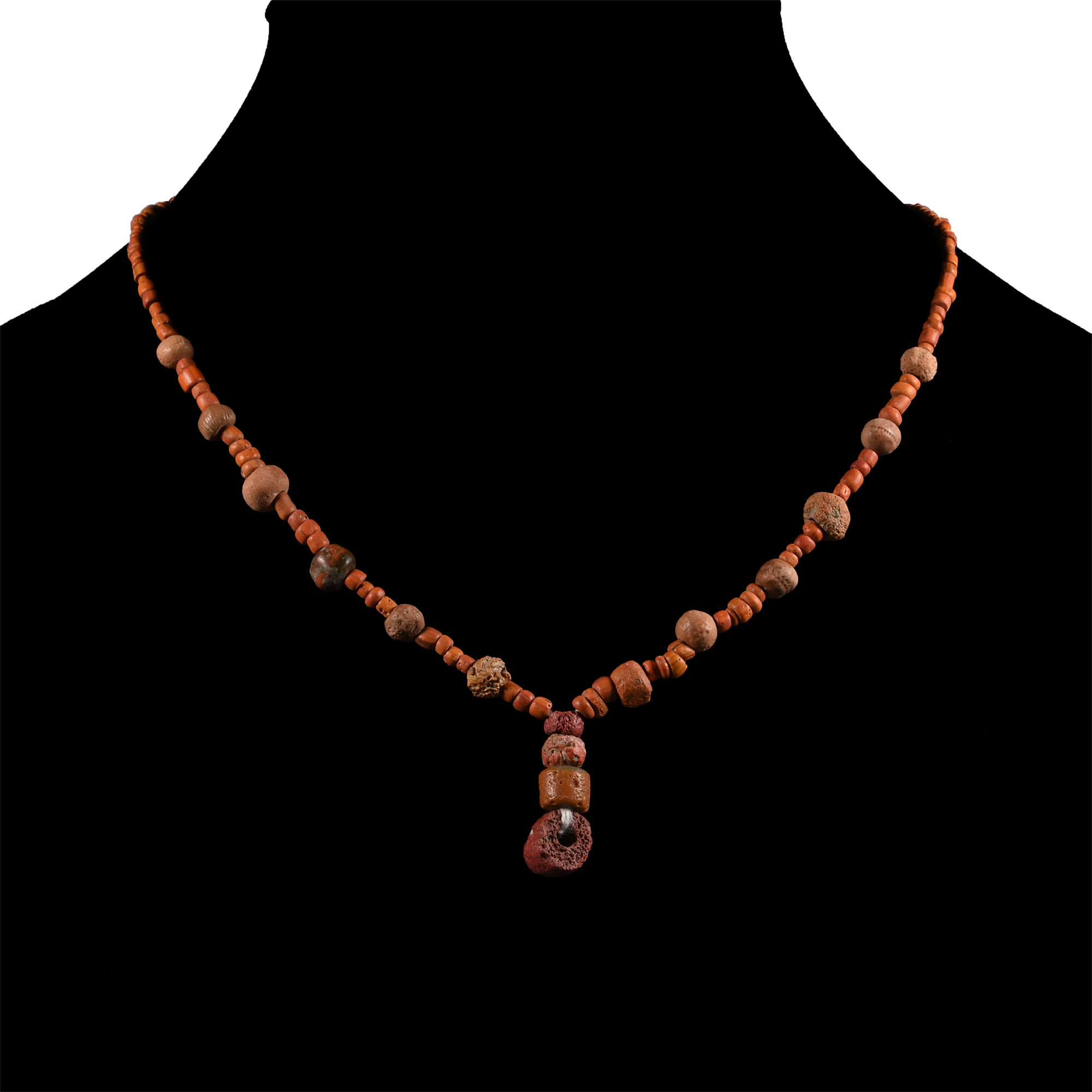 Roman Orange Glass Bead Necklace String