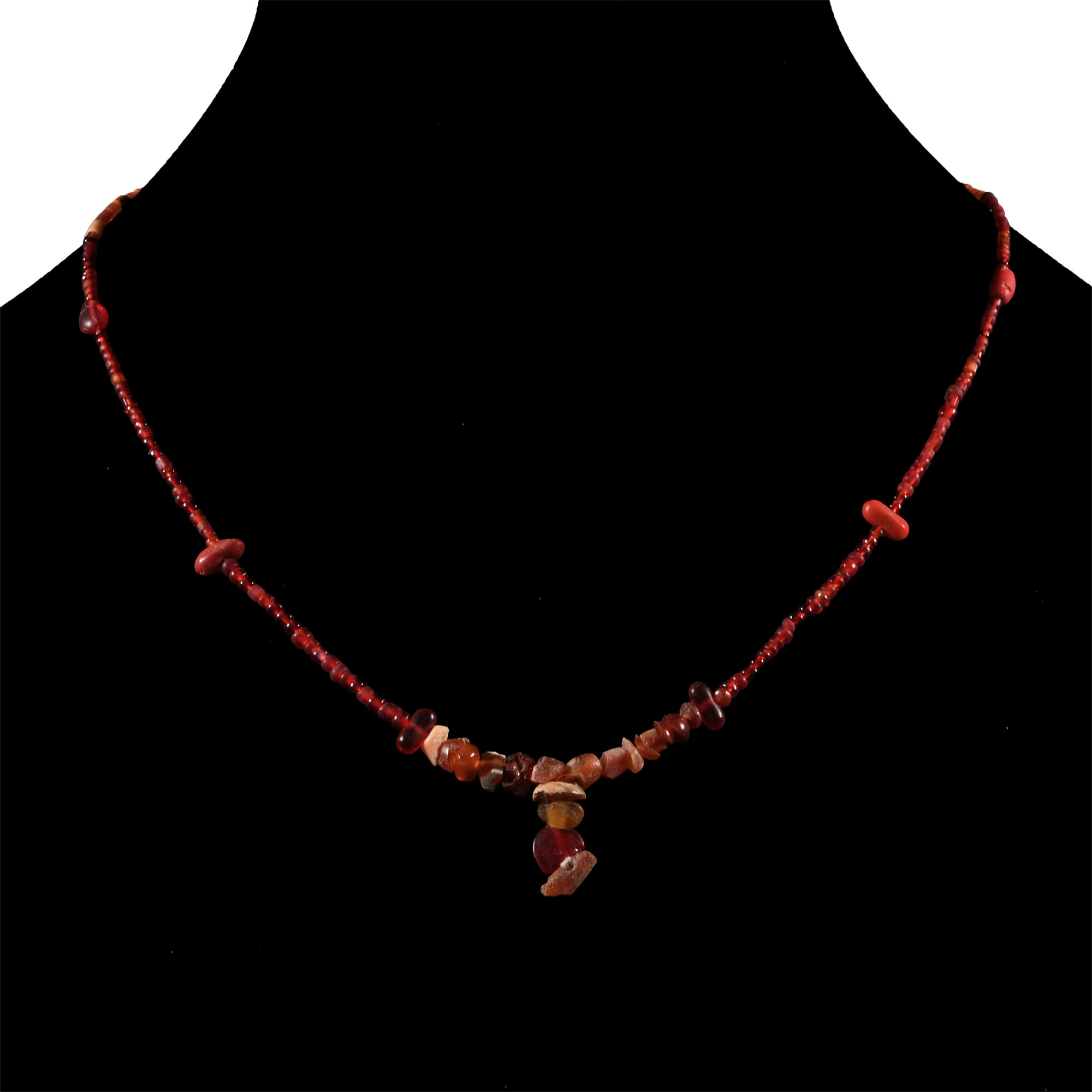 Western Asiatic Red Glass Bead Necklace String