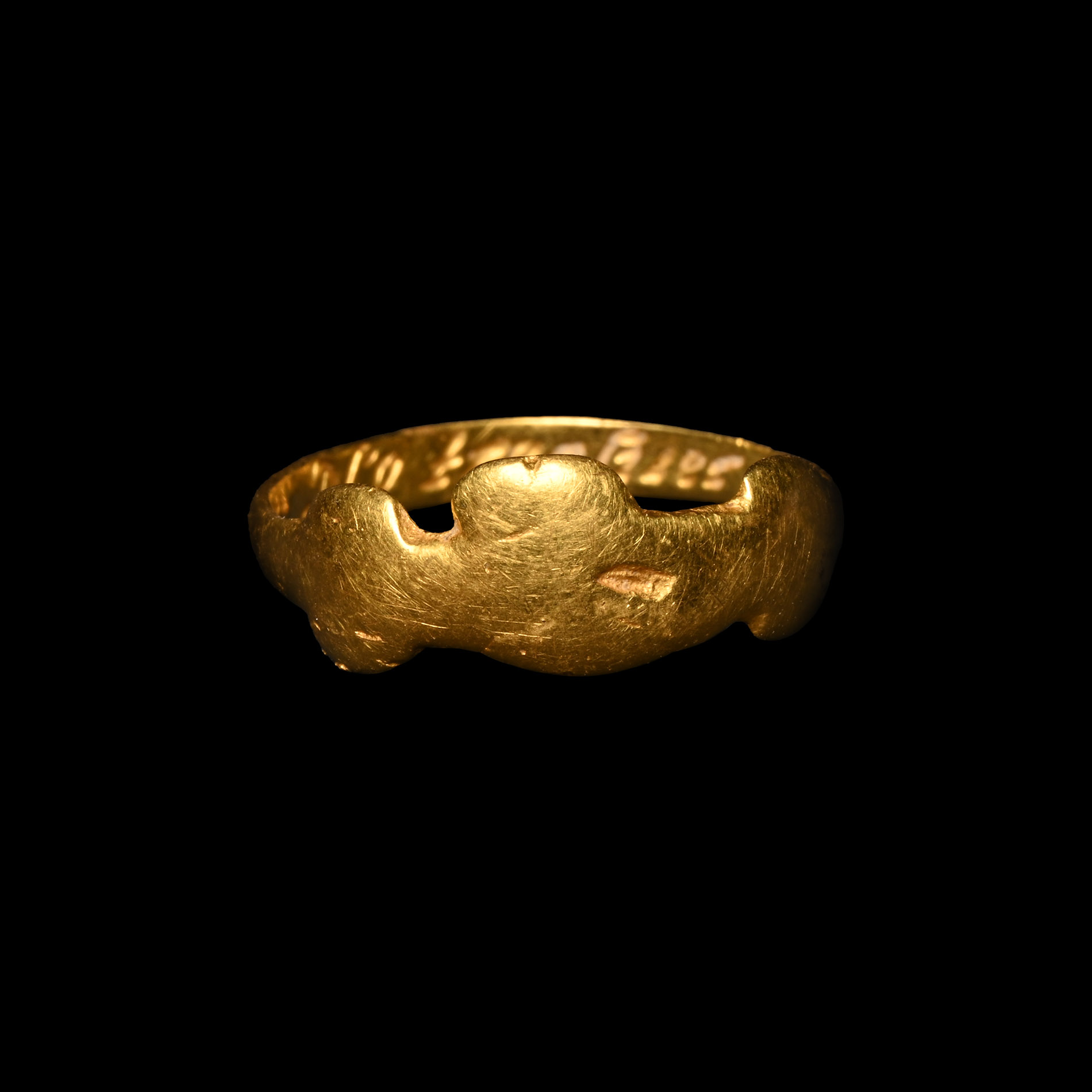 'The Burstow' Clasped Hands 'No Treasure to a True Friend' Gold Posy Ring