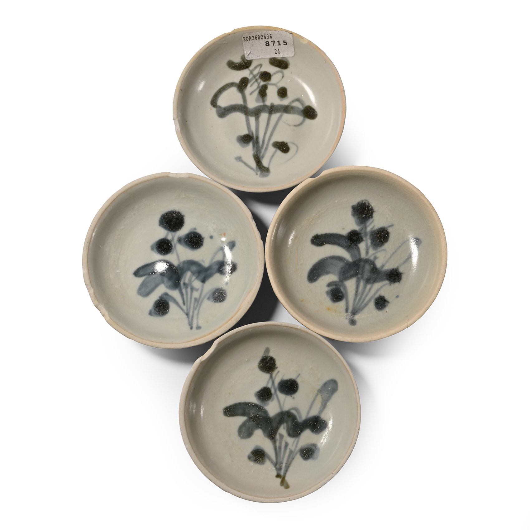 Small Tek Sing Treasure Shipwreck Glazed Blue and White Dish Set