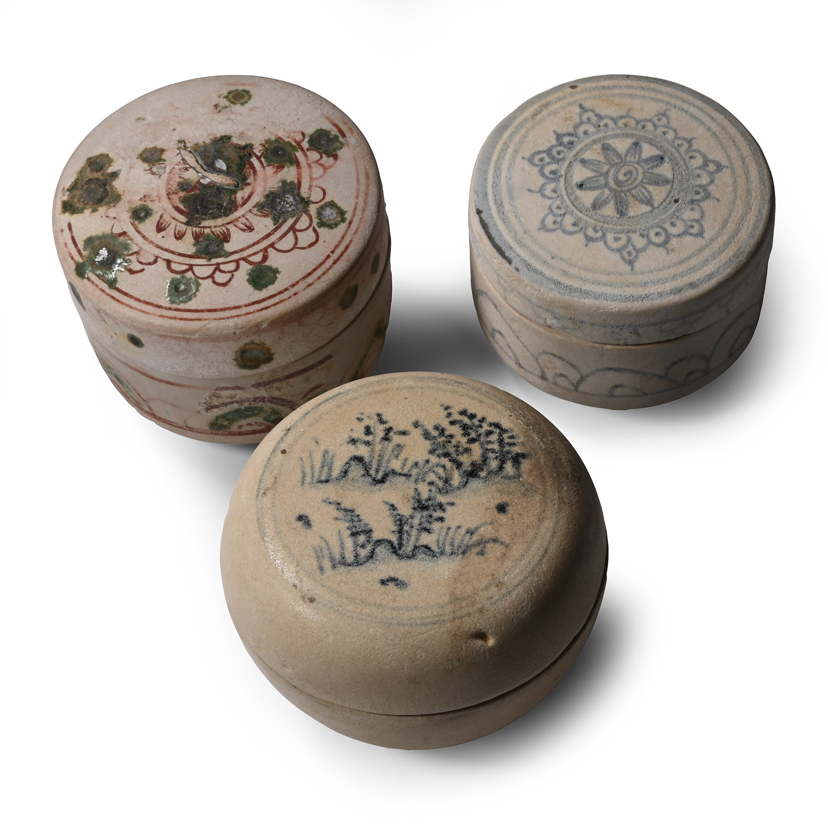 Hoi An Cargo Shipwreck Glazed Blue and White Lidded Box Collection