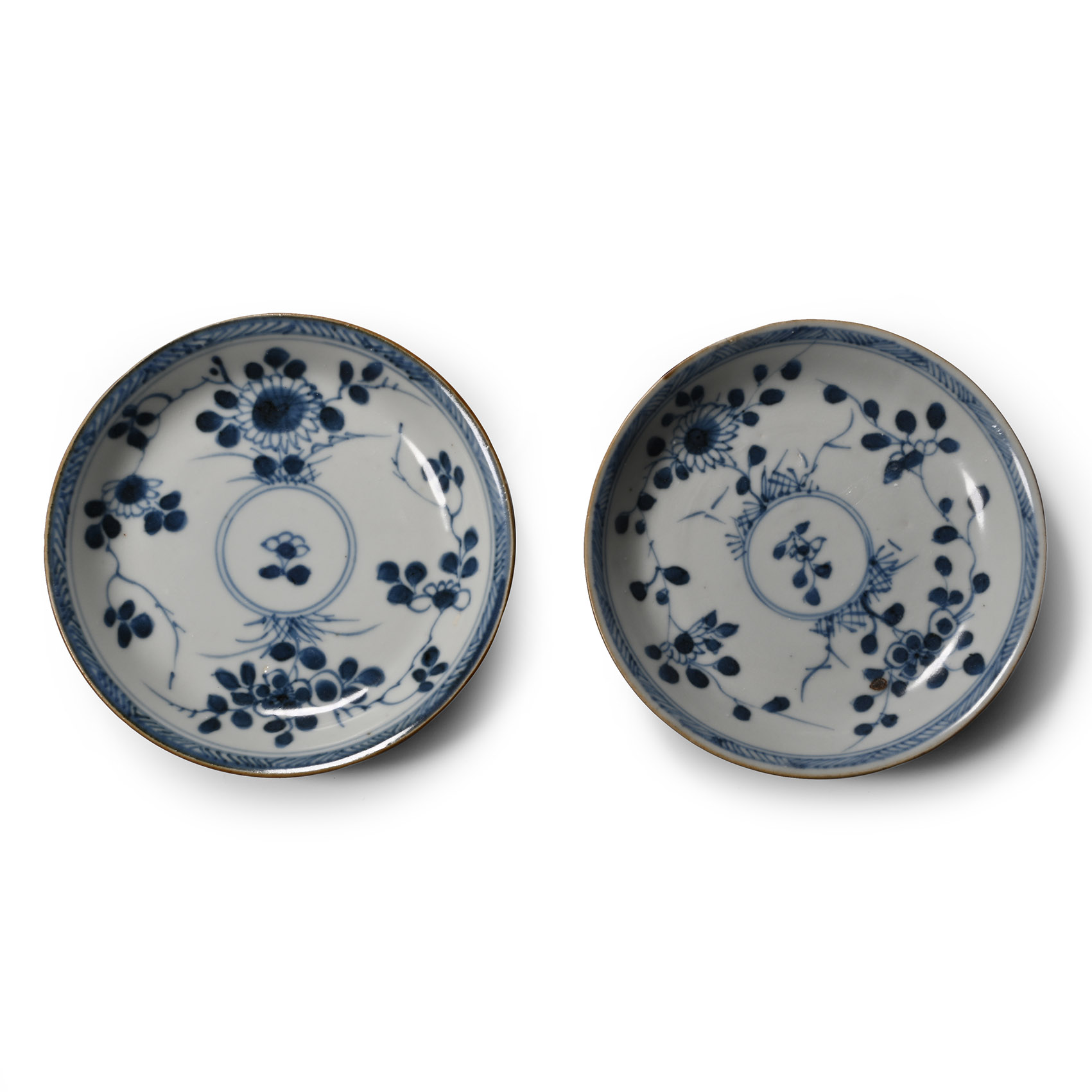 Ca Mau Cargo Shipwreck Glazed Blue and White Dish Pair