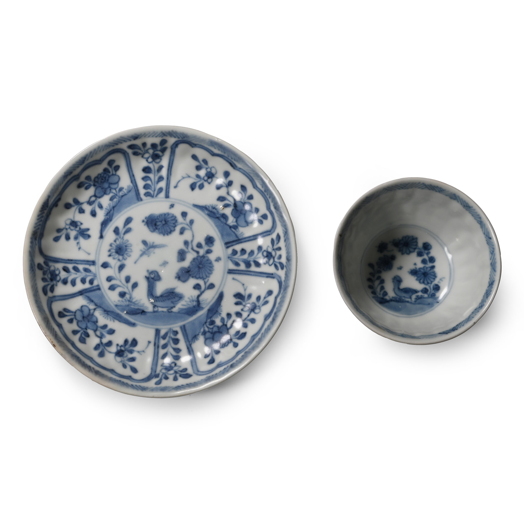 Ca Mau Cargo Shipwreck Glazed Blue and White Tea Cup and Saucer