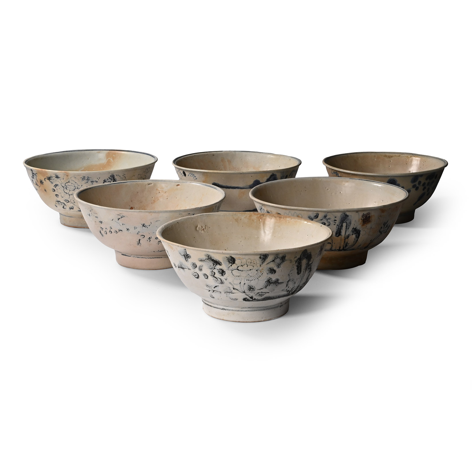 Tek Sing Treasure Shipwreck Glazed Blue and White Large Bowl Set