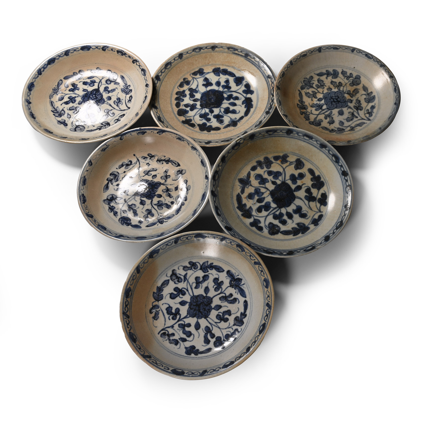 Tek Sing Treasure Shipwreck Glazed Blue and White Plate Set