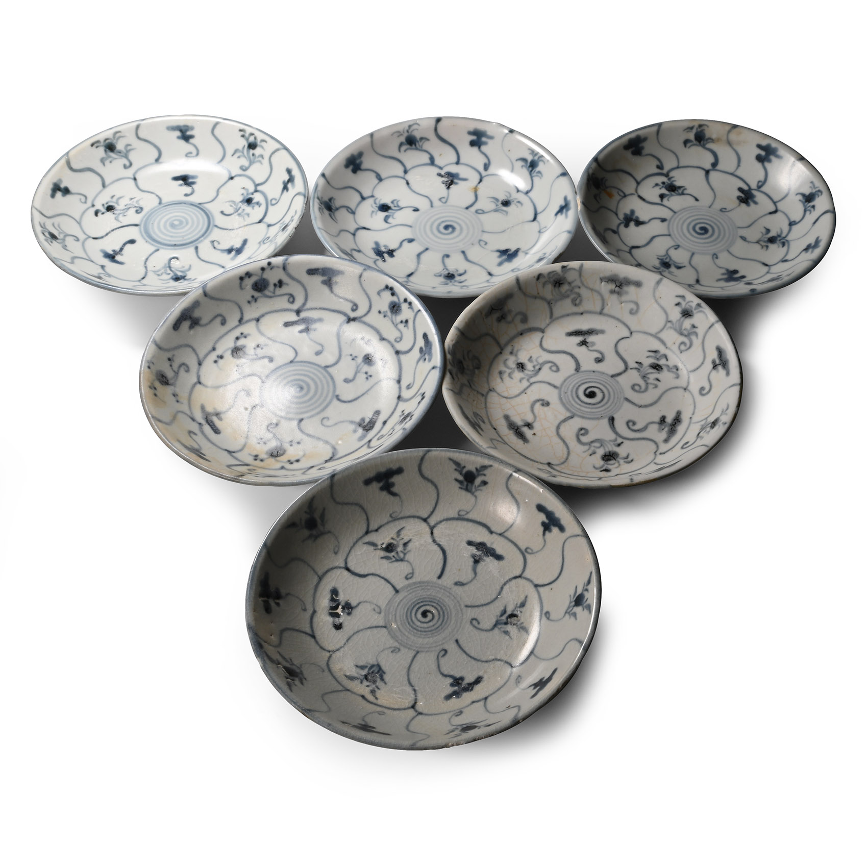 Tek Sing Treasure Shipwreck Glazed Blue and White Plate Set