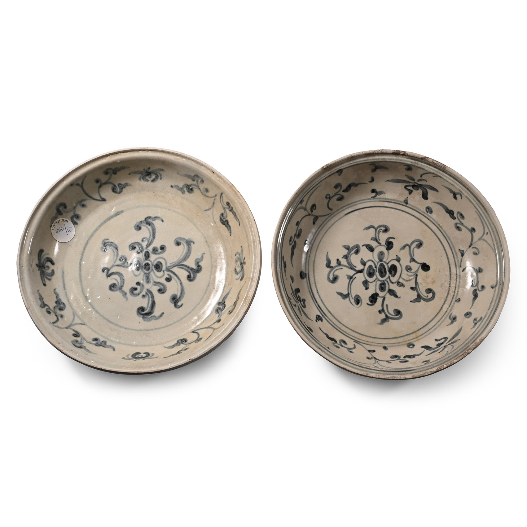 Hoi An Cargo Shipwreck Glazed Blue and White Bowl Pair