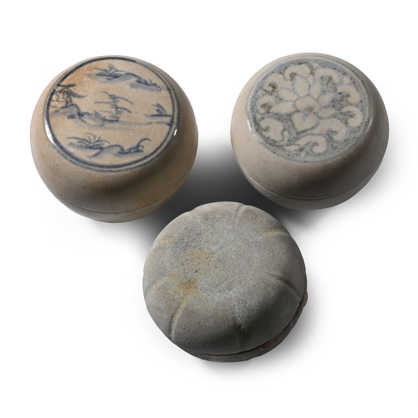 Hoi An Cargo Shipwreck Glazed Blue and White Lidded Box Collection