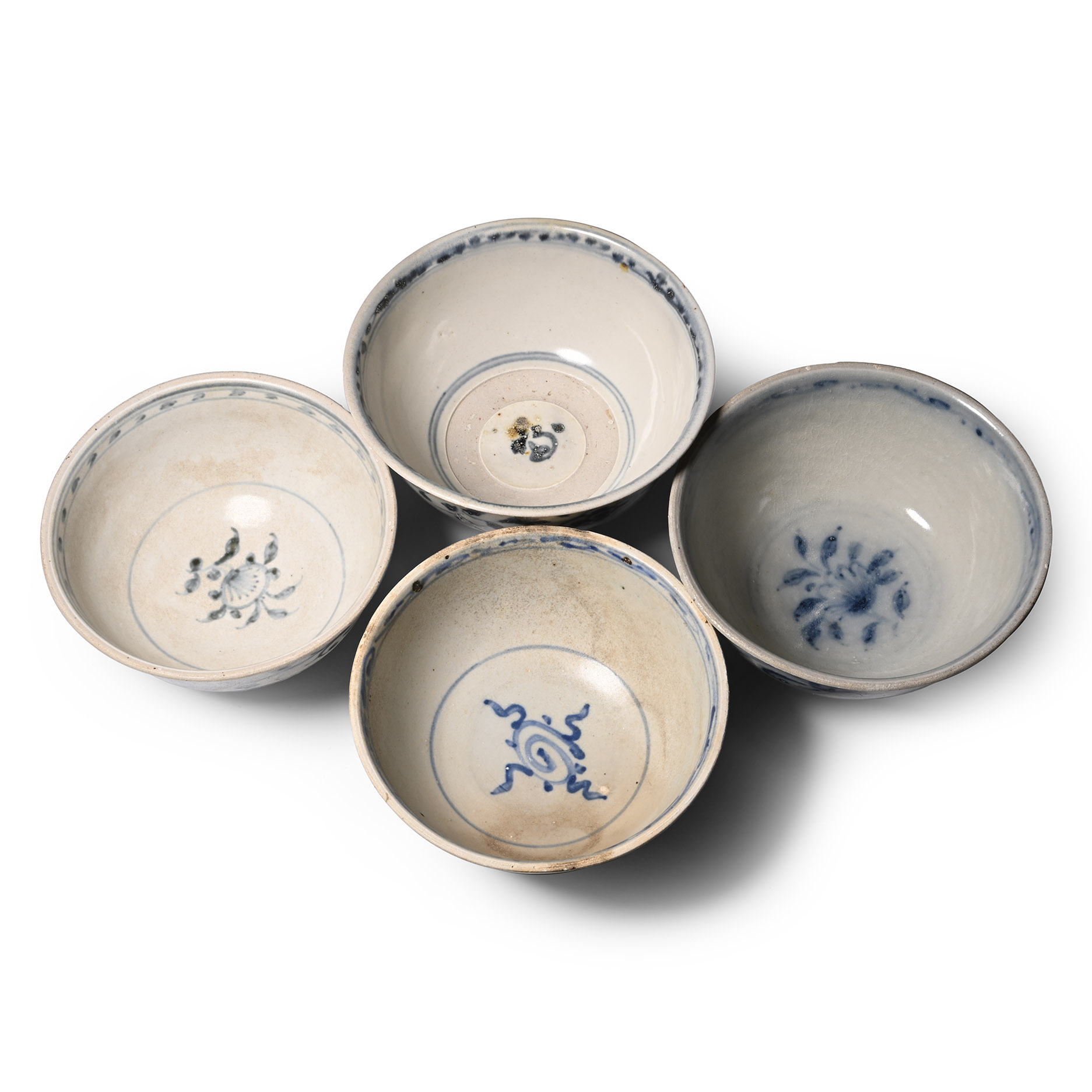 Hoi An Cargo Shipwreck Glazed Blue and White Bowl Set