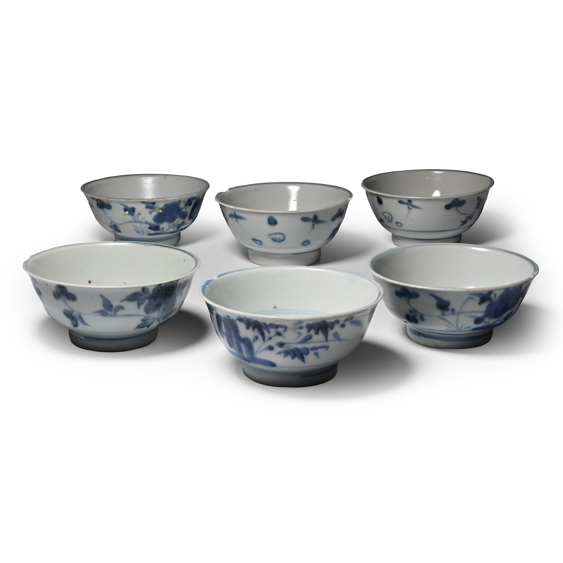Tek Sing Treasure Shipwreck Glazed Dark Blue and White Rice Bowl Set