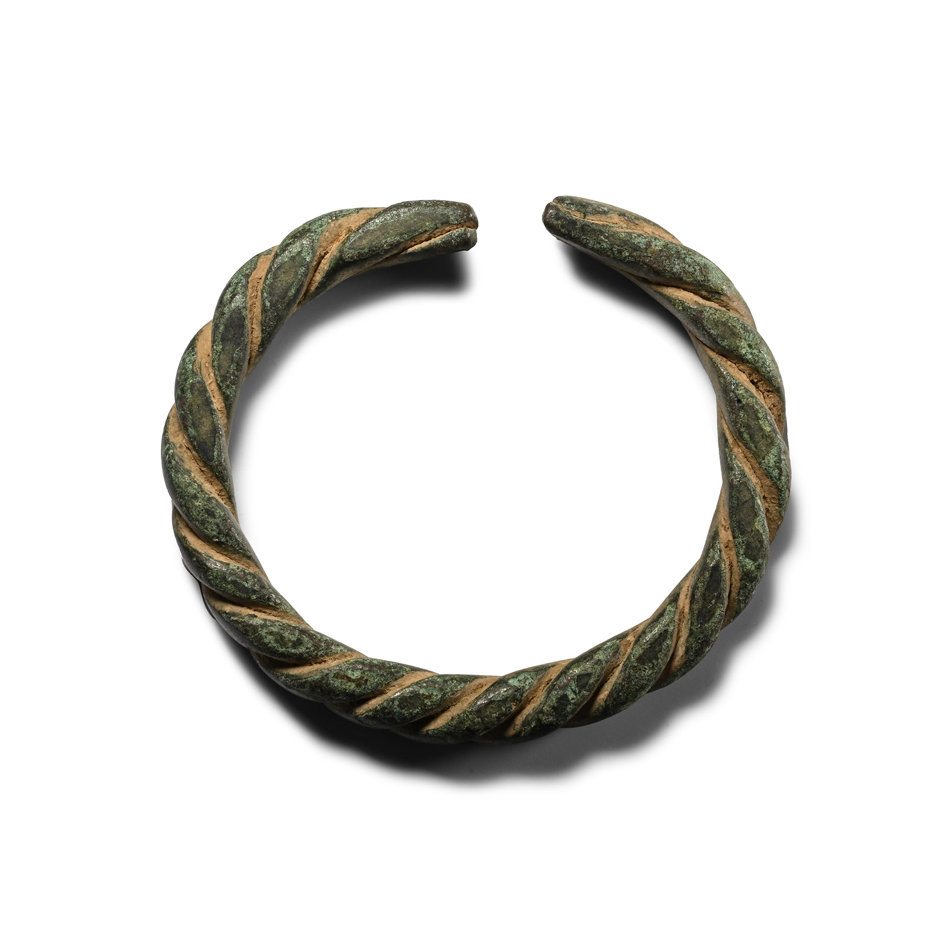 Viking Age Bronze Twisted Triple-Bar Bracelet