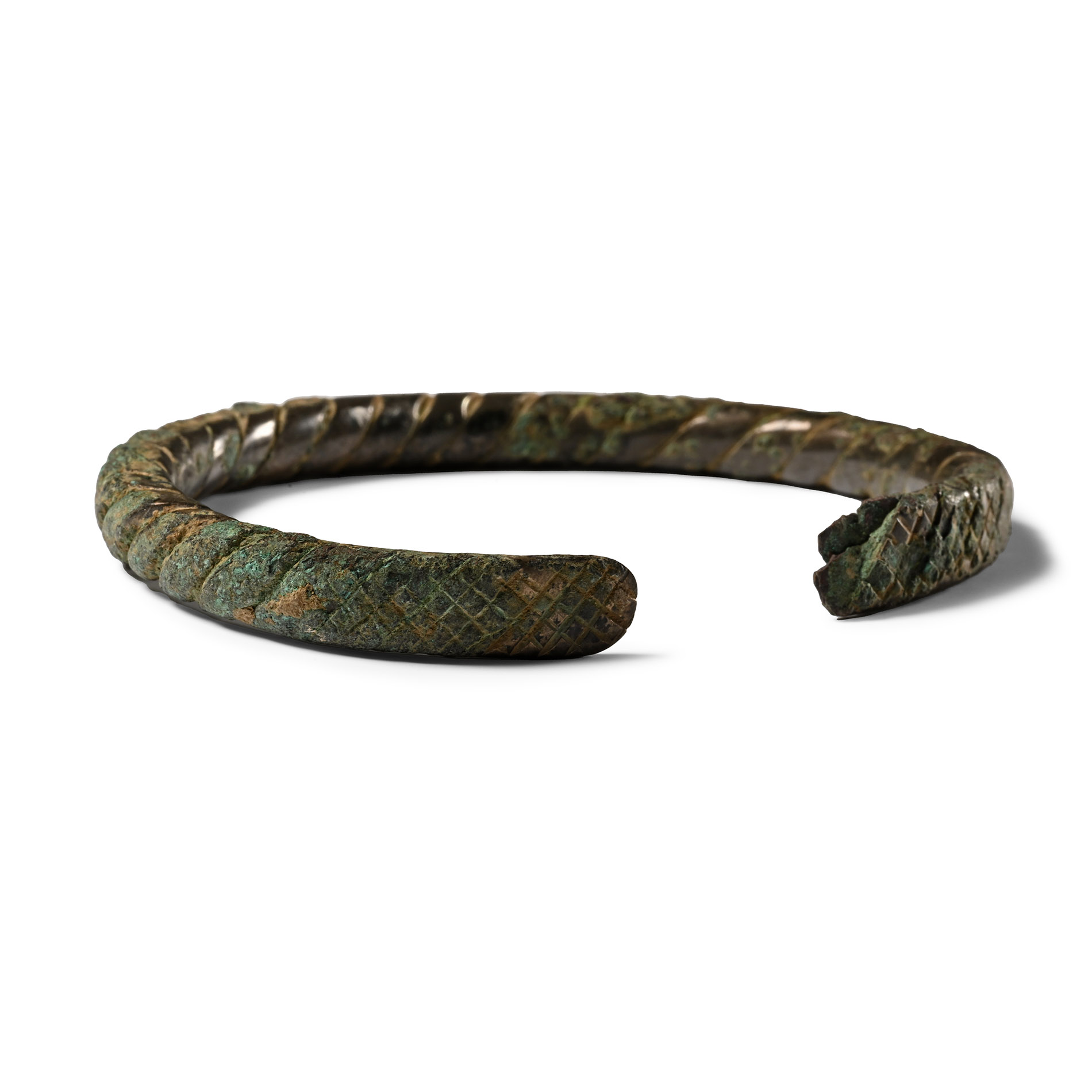 Viking Age Bronze Twisted Bracelet with Knolled Terminals